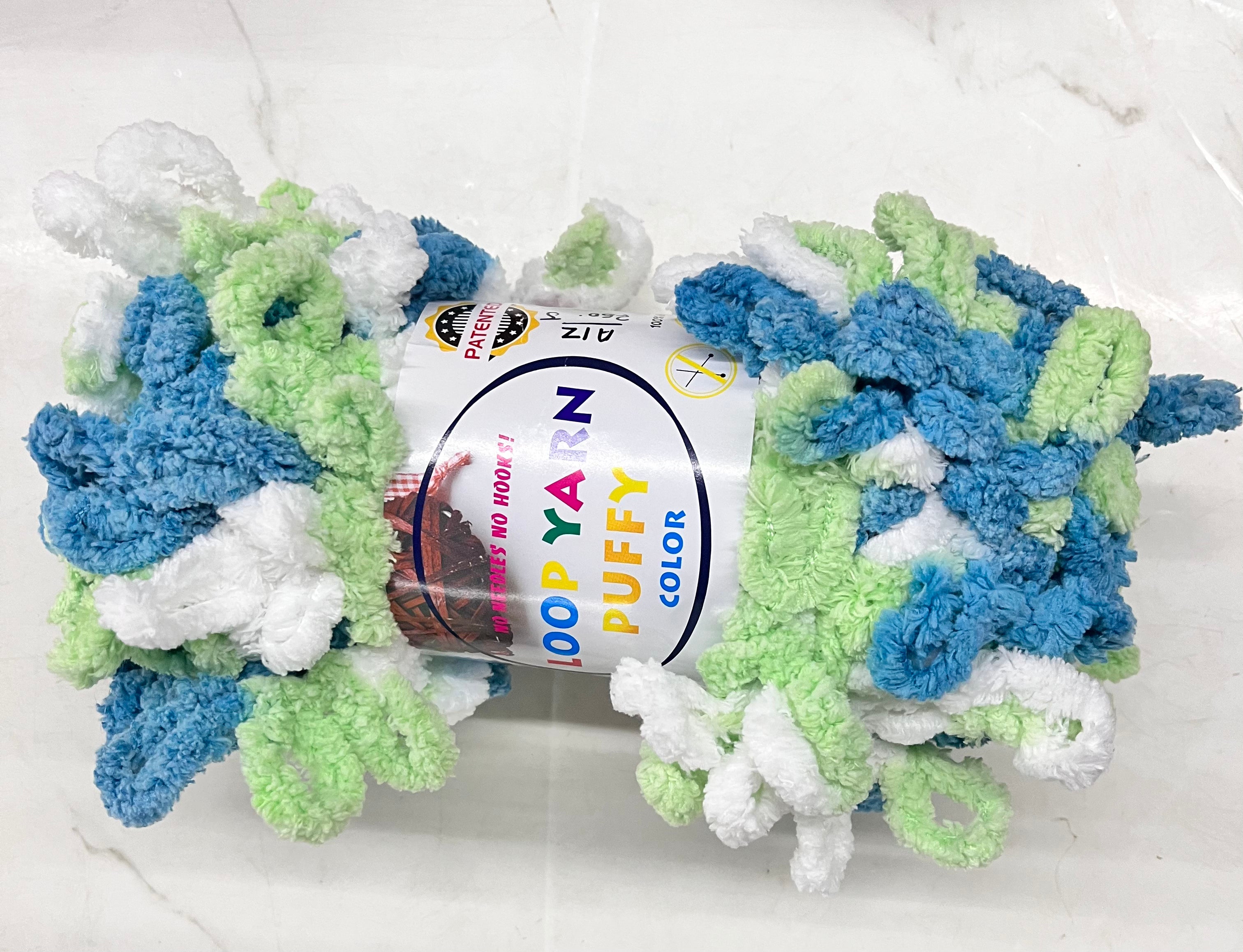 Fun finger loops puffy fluffy yarn multicolours  -9m 100g -1piece