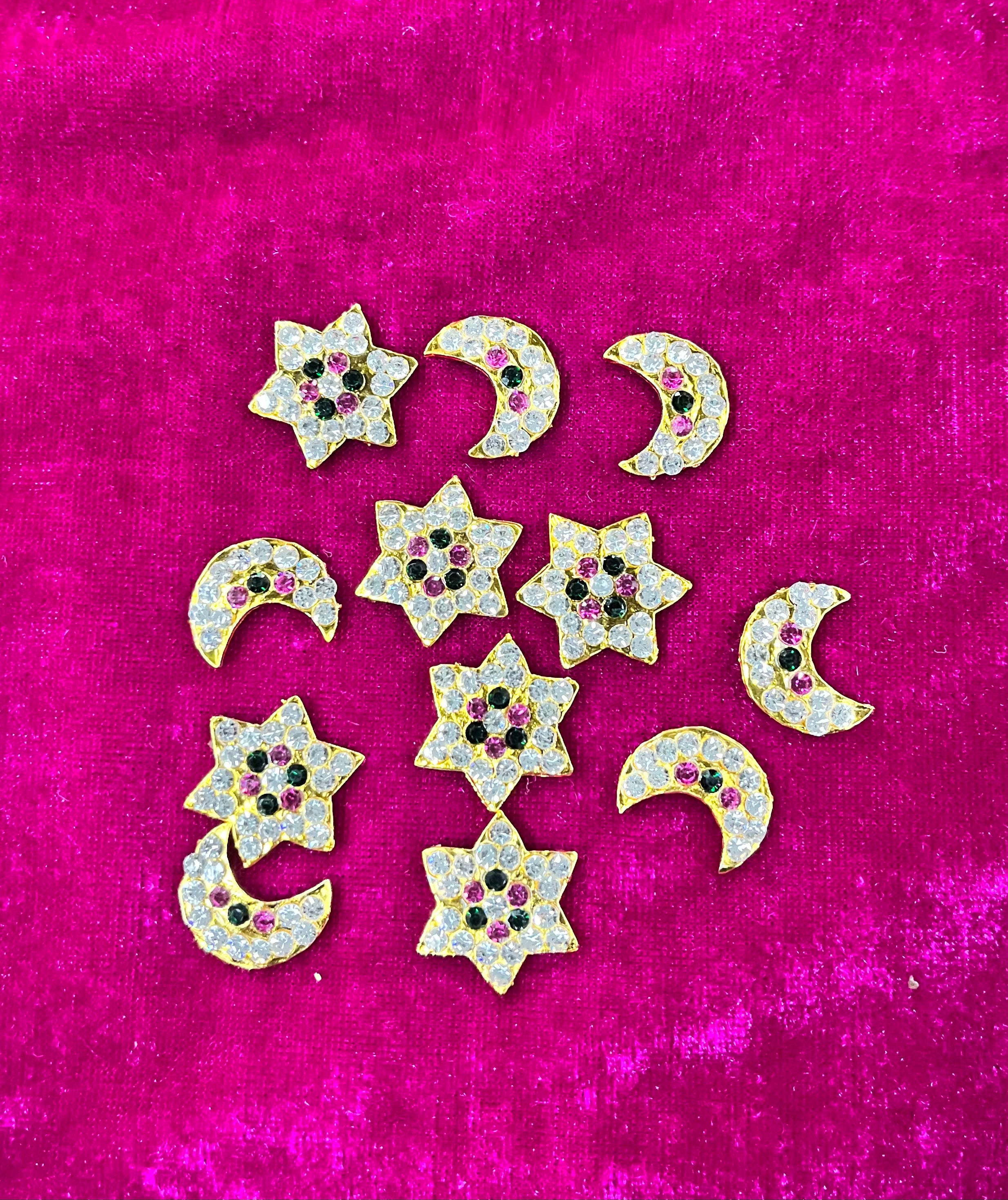 Chandra suriya pirai colour stone fixed small 2pc set Goddess jewellery -1piece pack