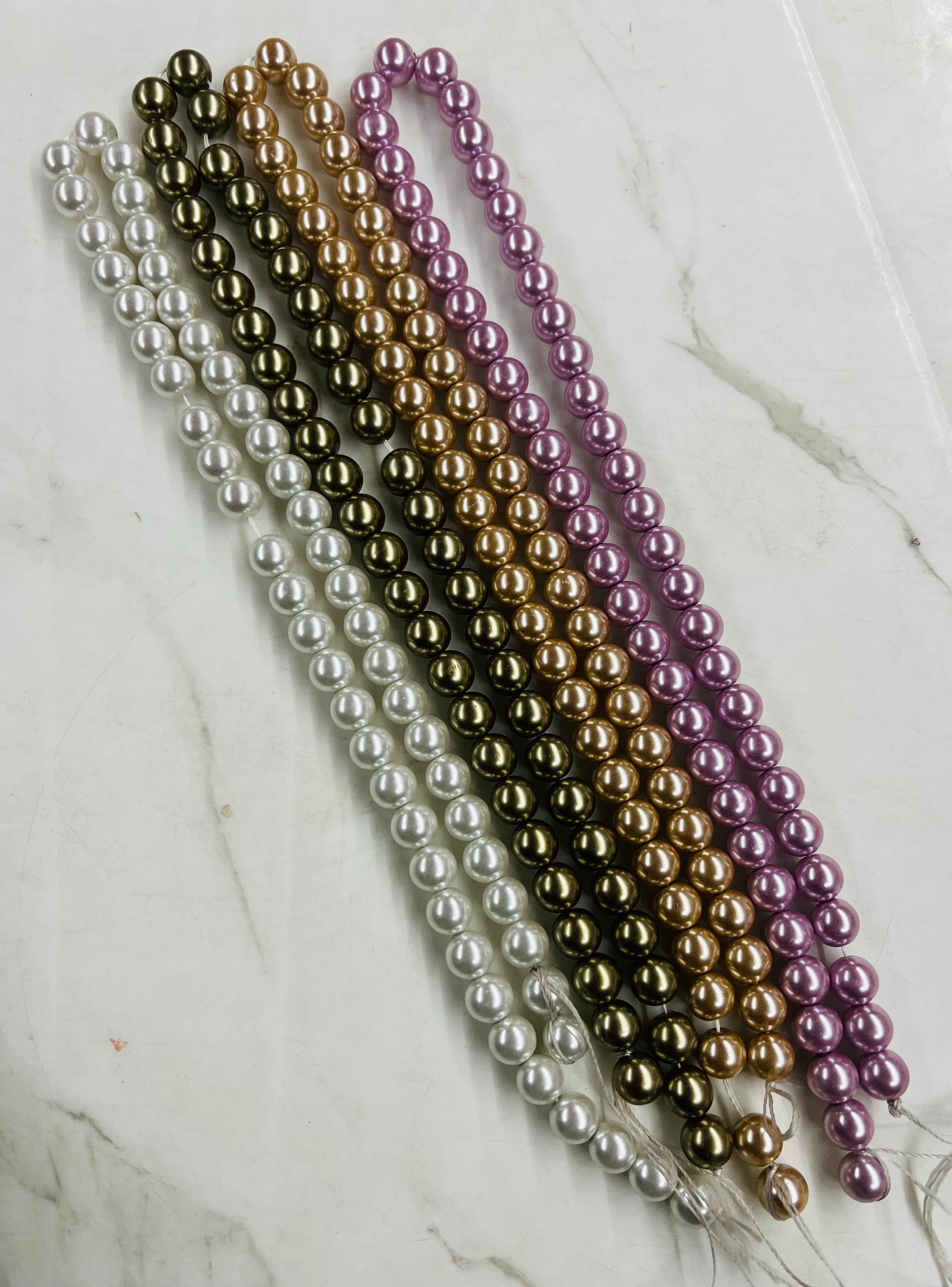 8mm high quality metallic pearl beads -any 2pack