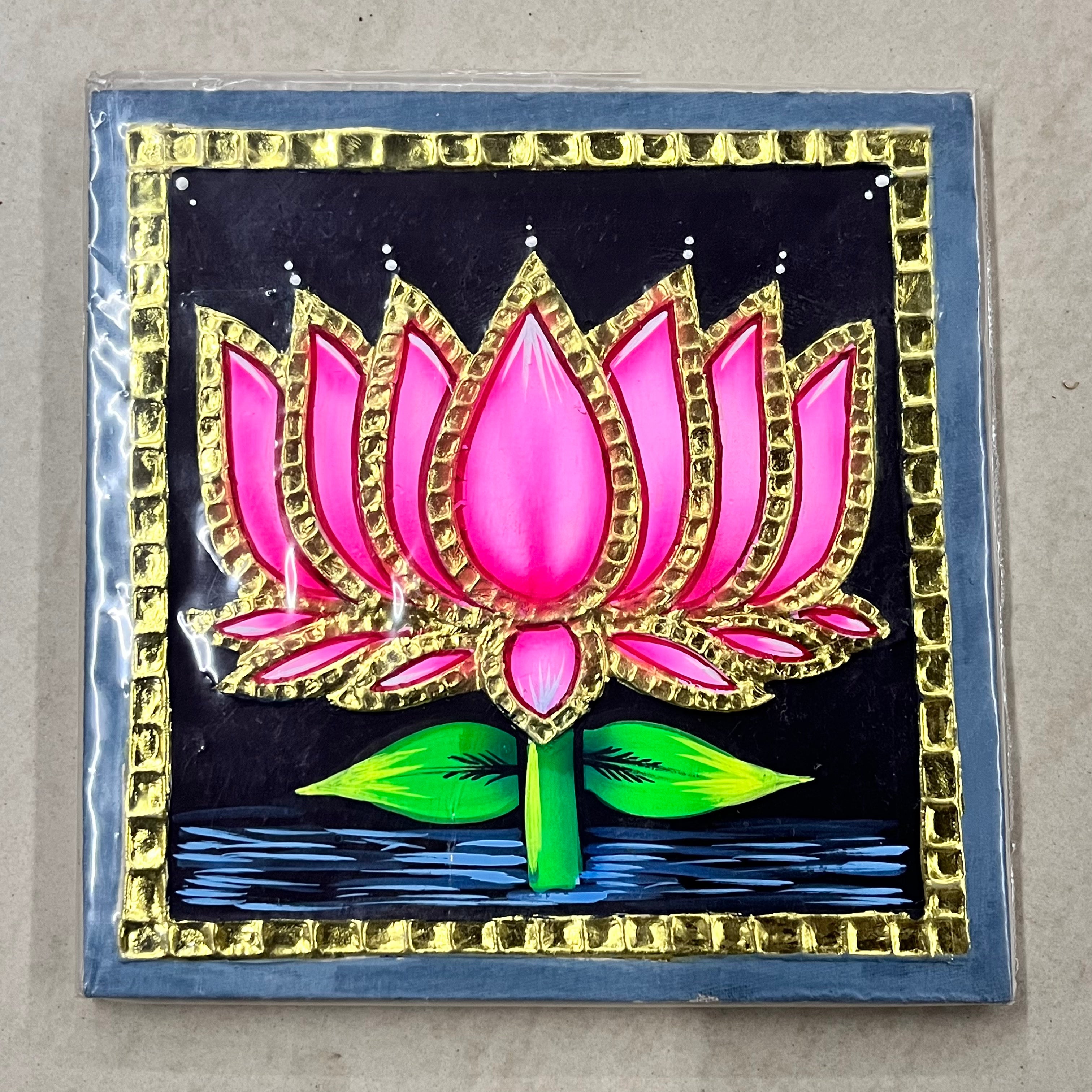 Lotus Tanjore painting 6x6 15days delivery form payment date-1pack