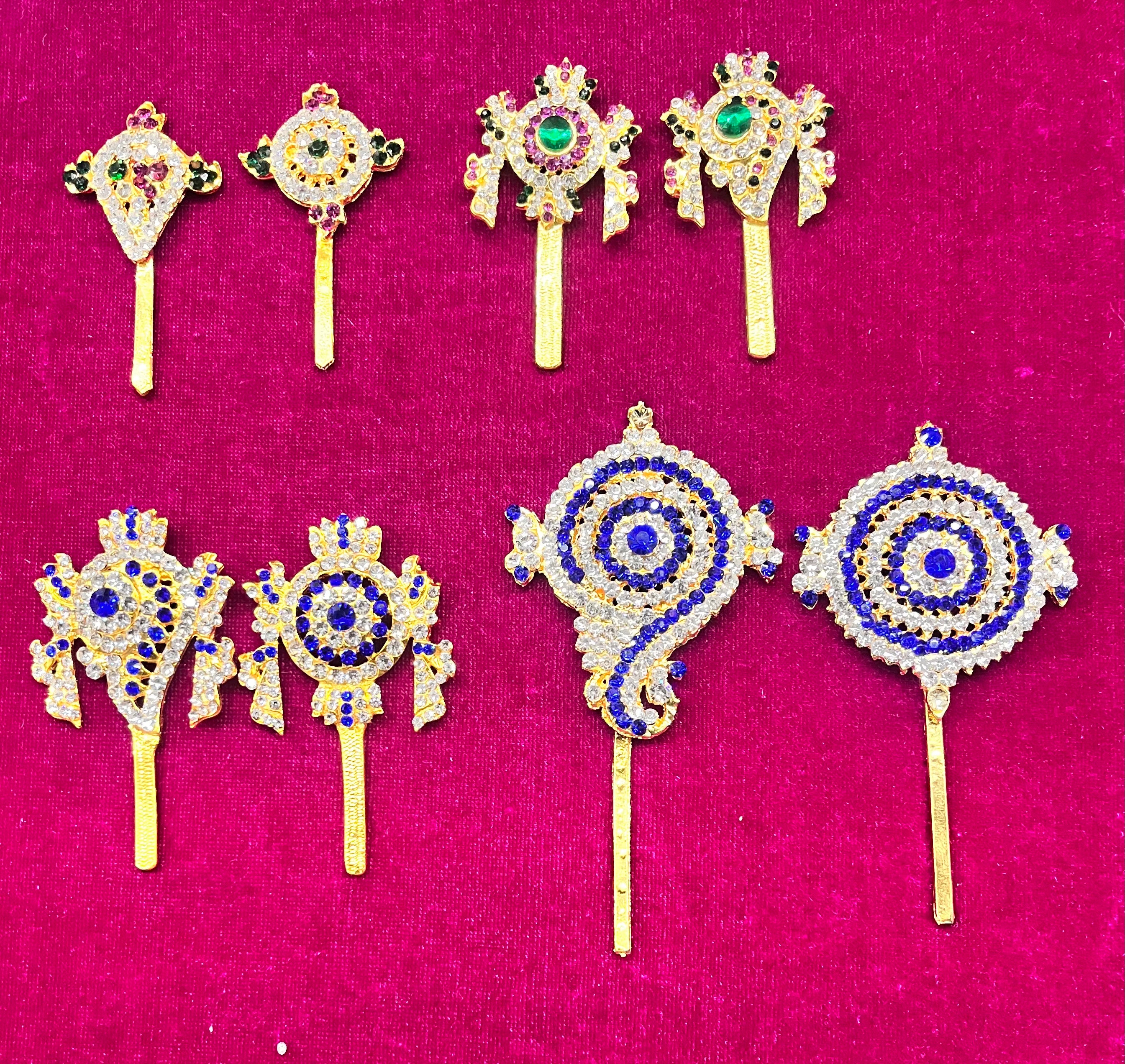 Shanku chakra stone sticks different sizes assorted colours-1piece pack