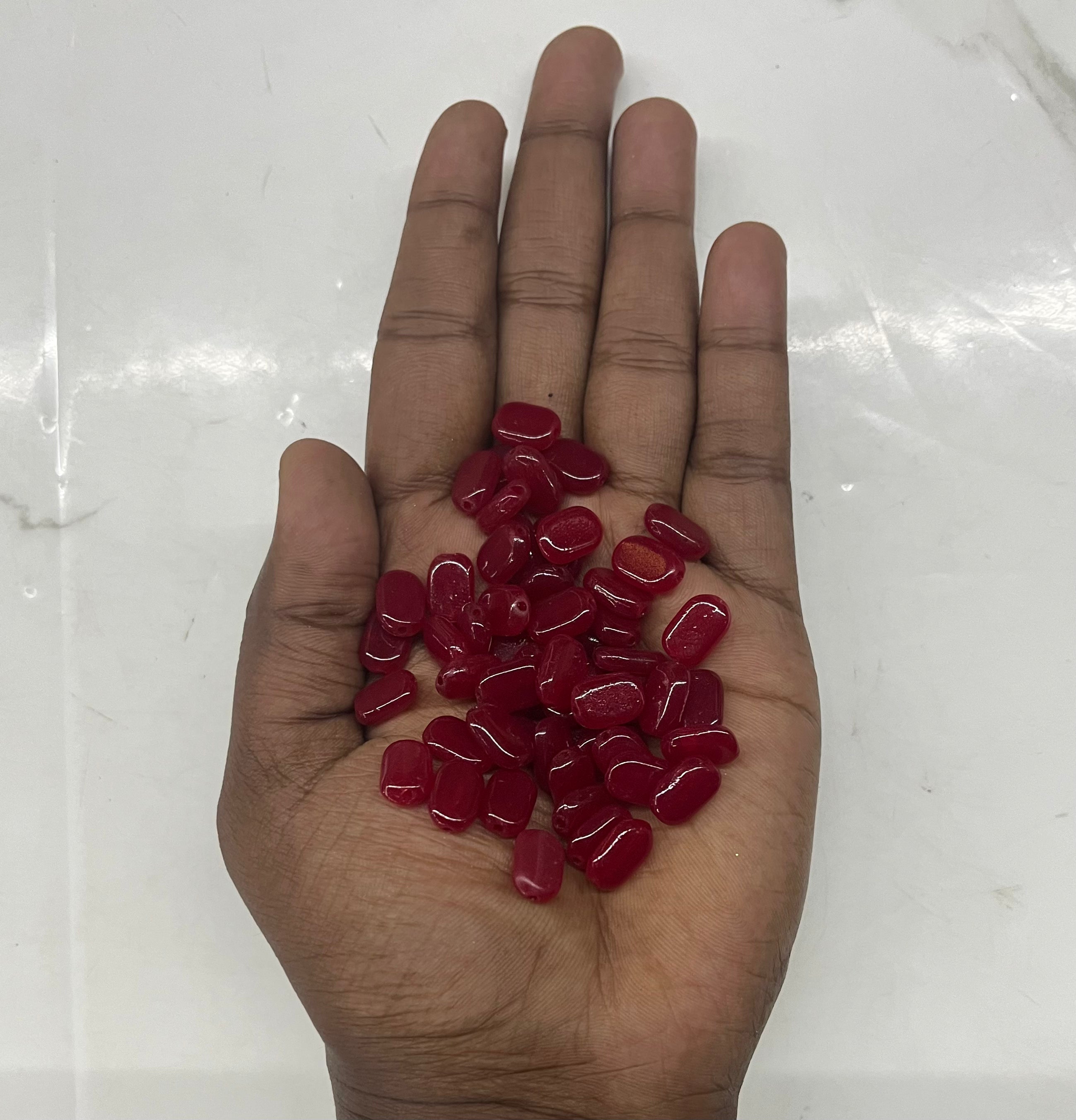 Red colour tablet beads -10mm 50g pack