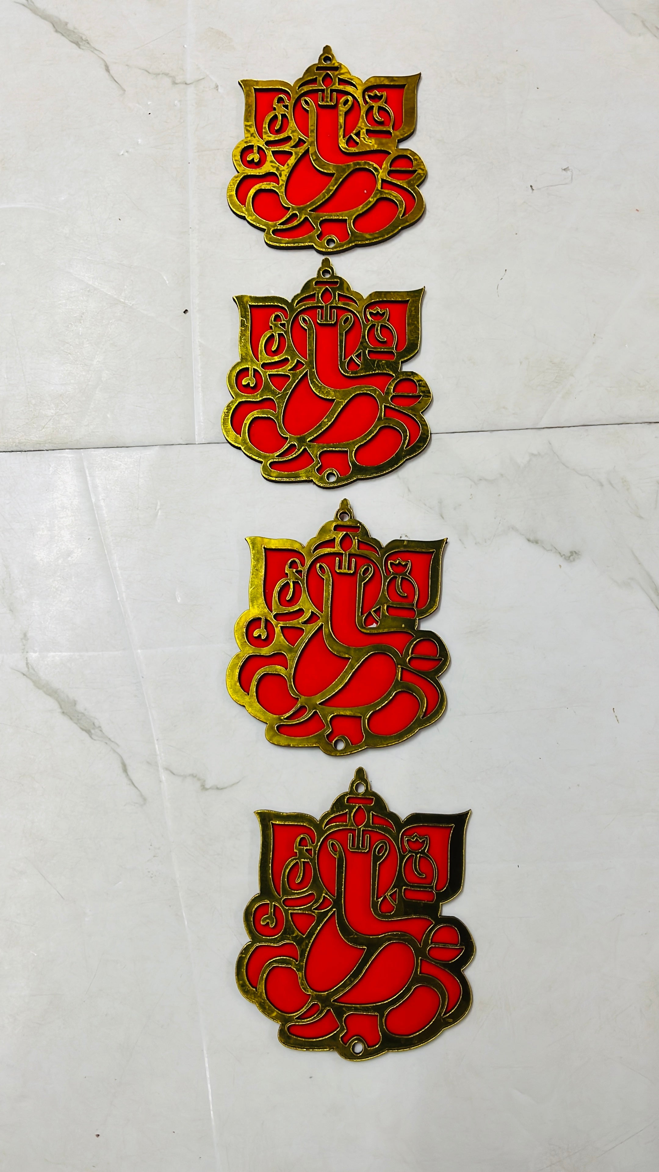 Vinayagar velvet Wooden cutout 4inch-4piece pack