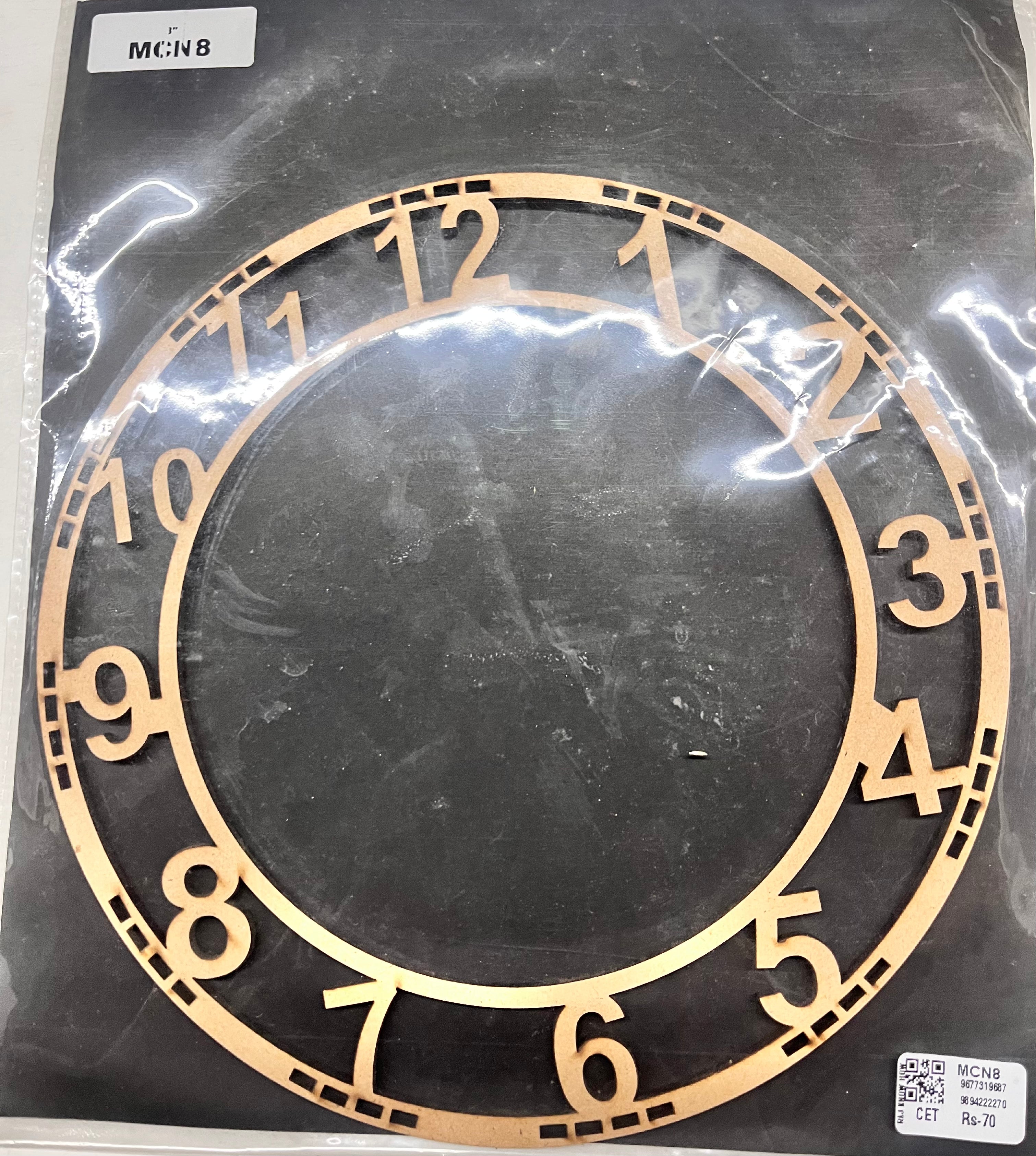 Wooden mdf clock number 8inch