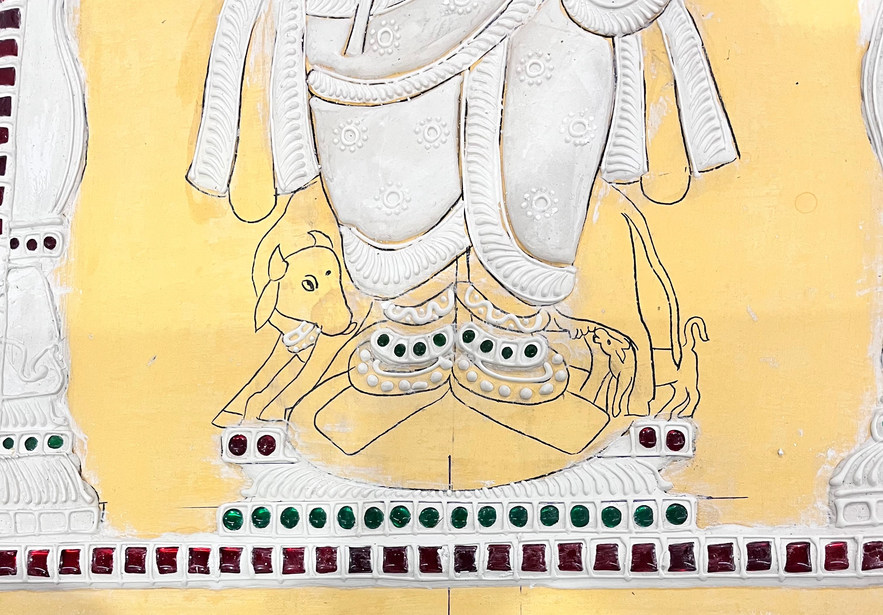 Standing Krishna Tanjore Muck Board 12x15 -1Board(15 days delivery time)