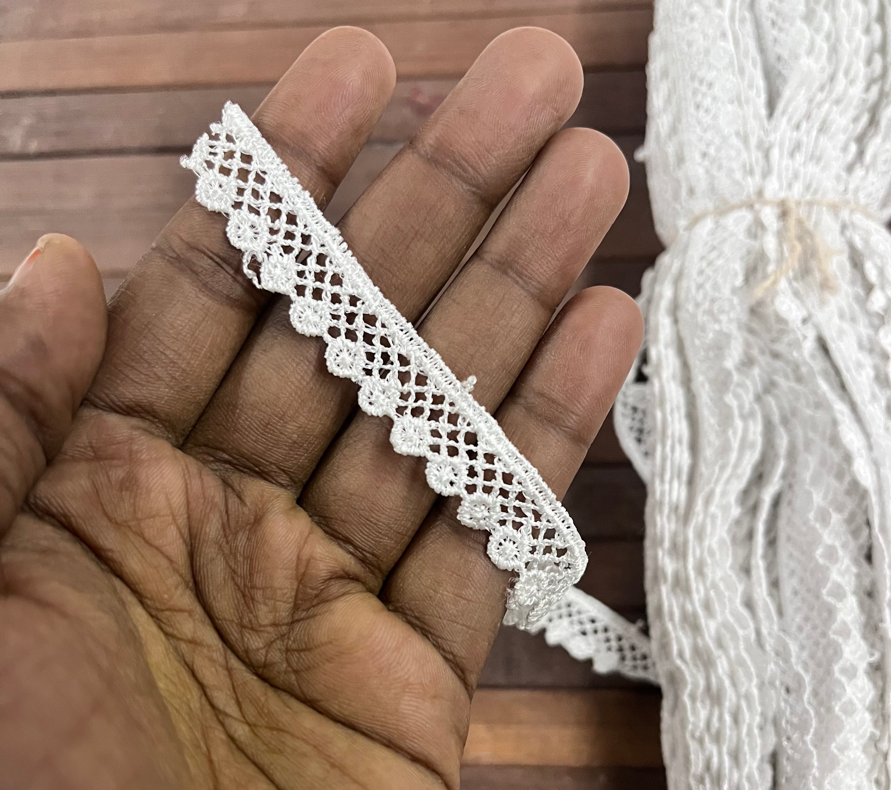 Fancy embroidery lace white -20 meters 1punch pack