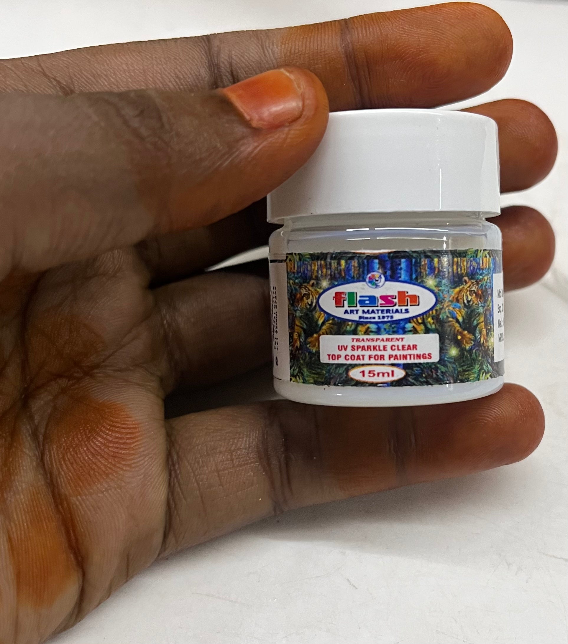 Flash transparent UV sparkle top coat for painting waterbased 15ml-1piece