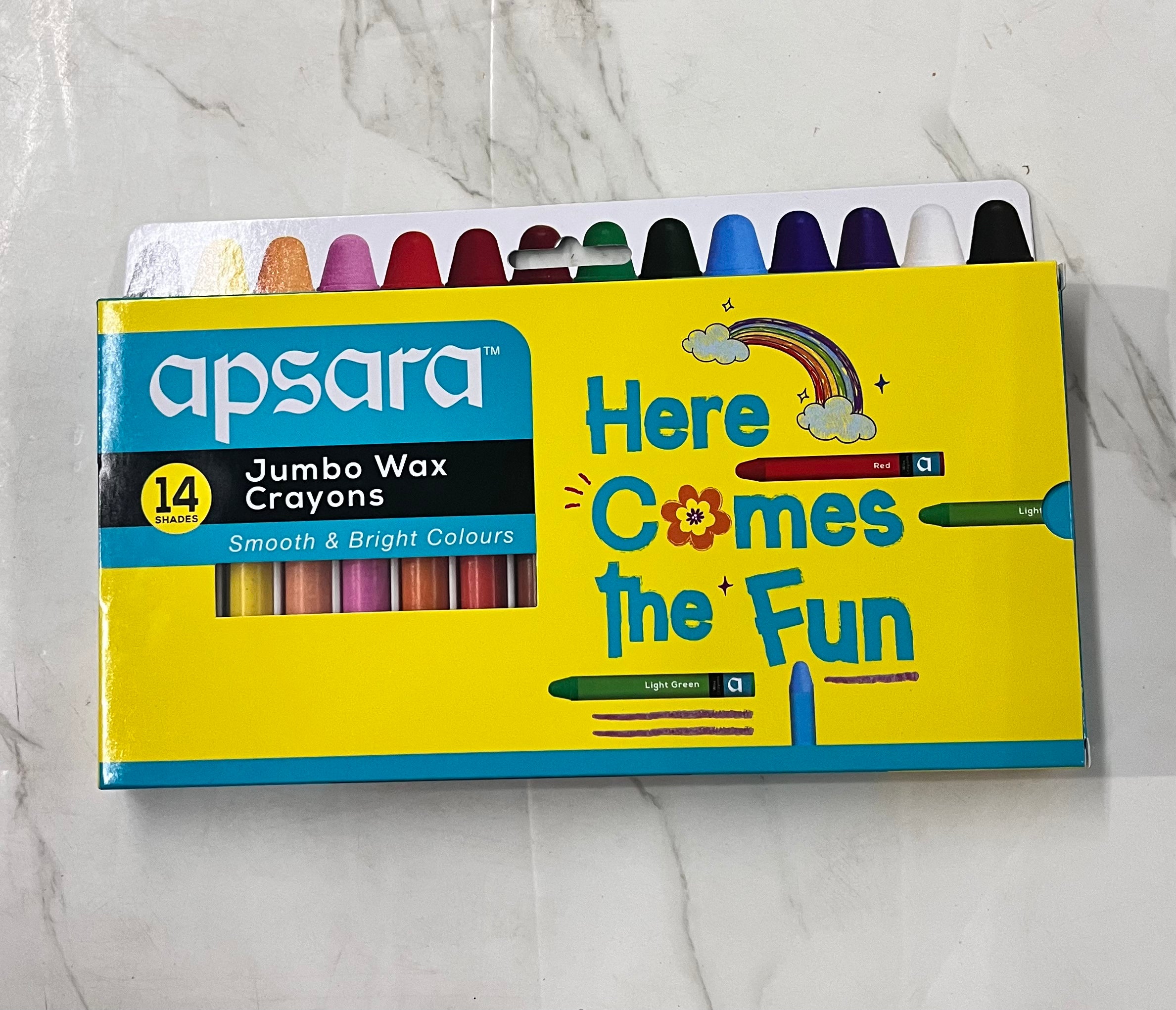 Apsara jumbo wax crayons 14assorted shades -1pack/7461