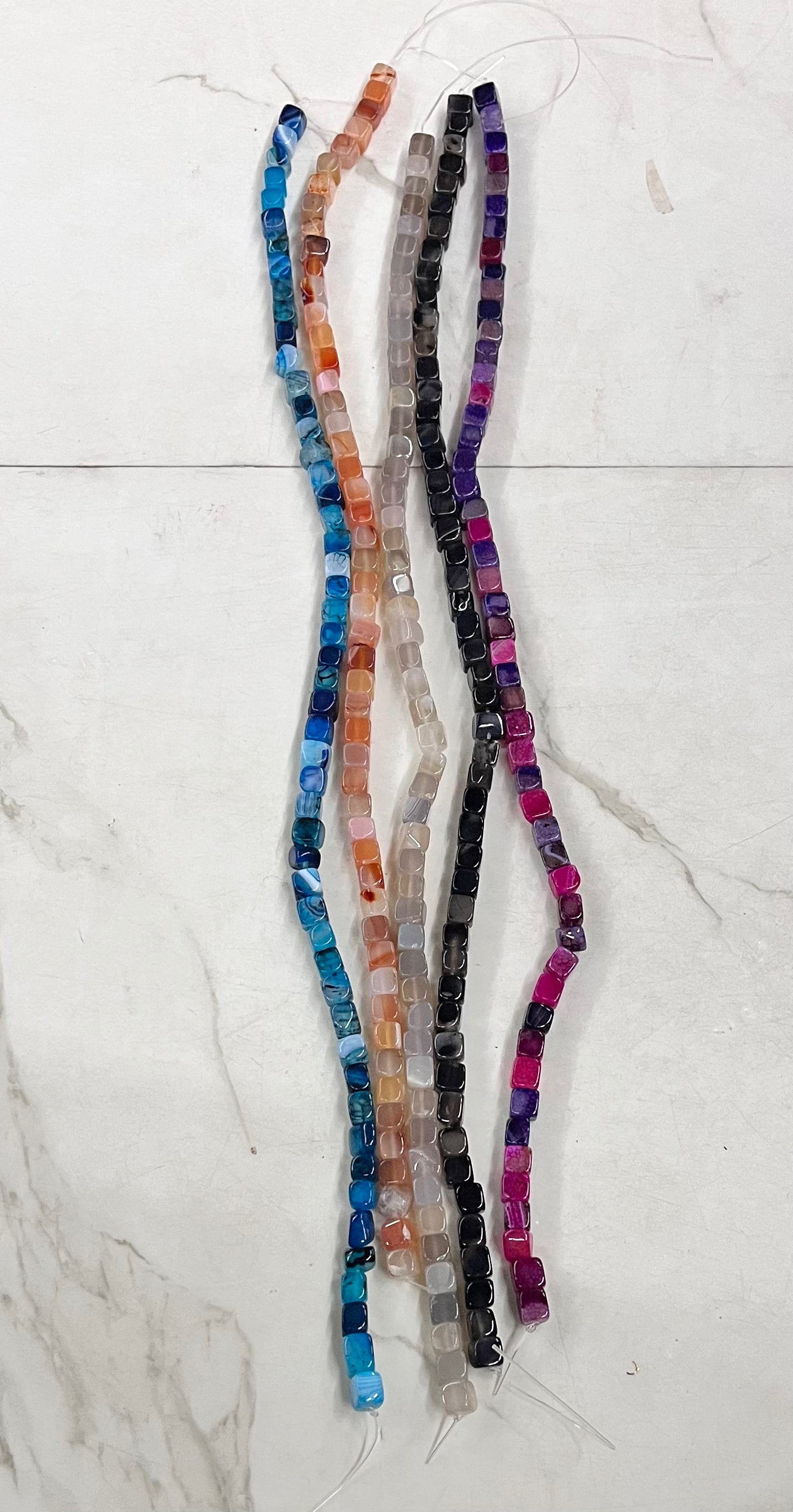 Cube beads -assorted colours 1pack
