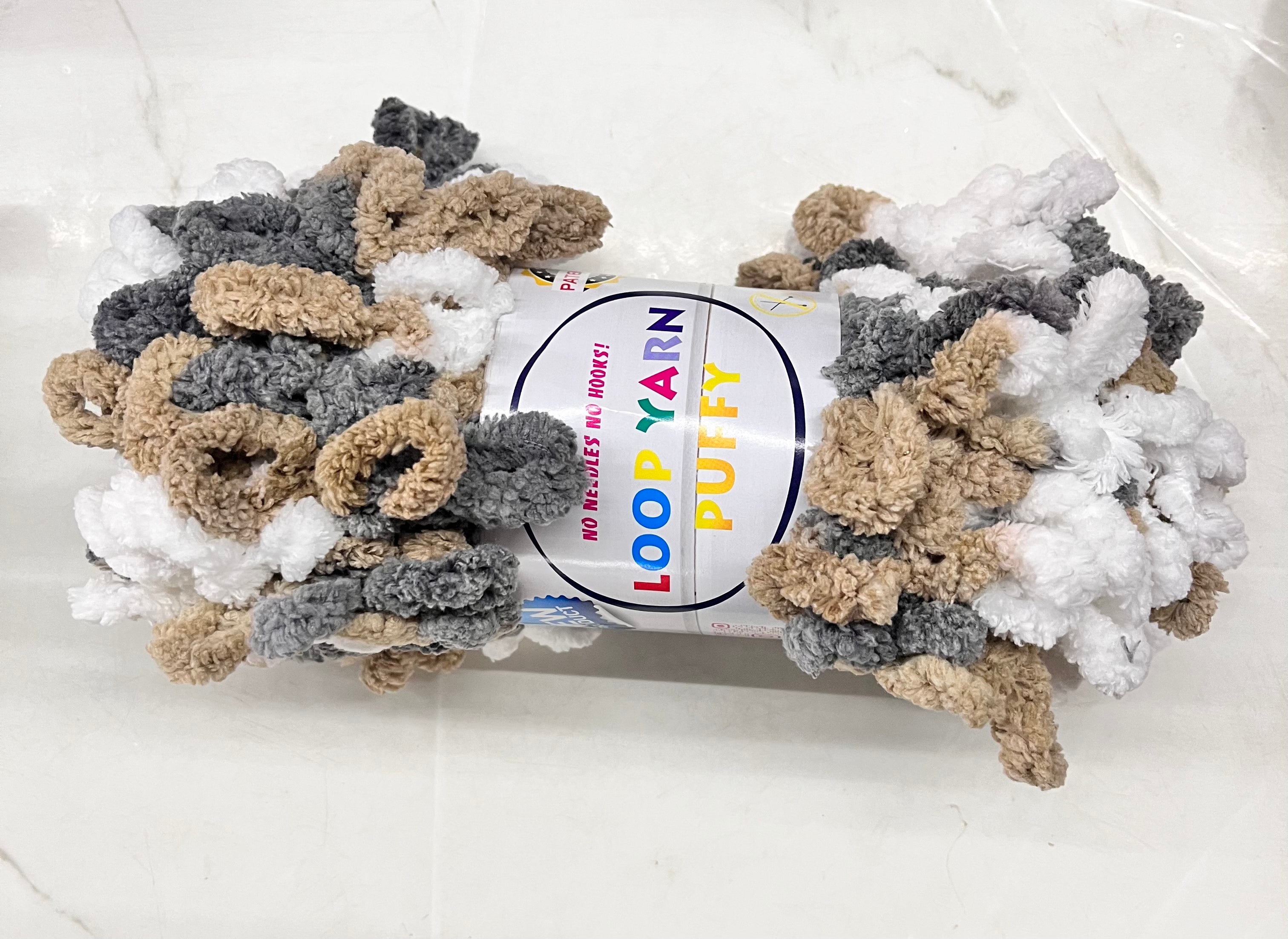 Fun finger loops puffy fluffy yarn multicolours  -9m 100g -1piece