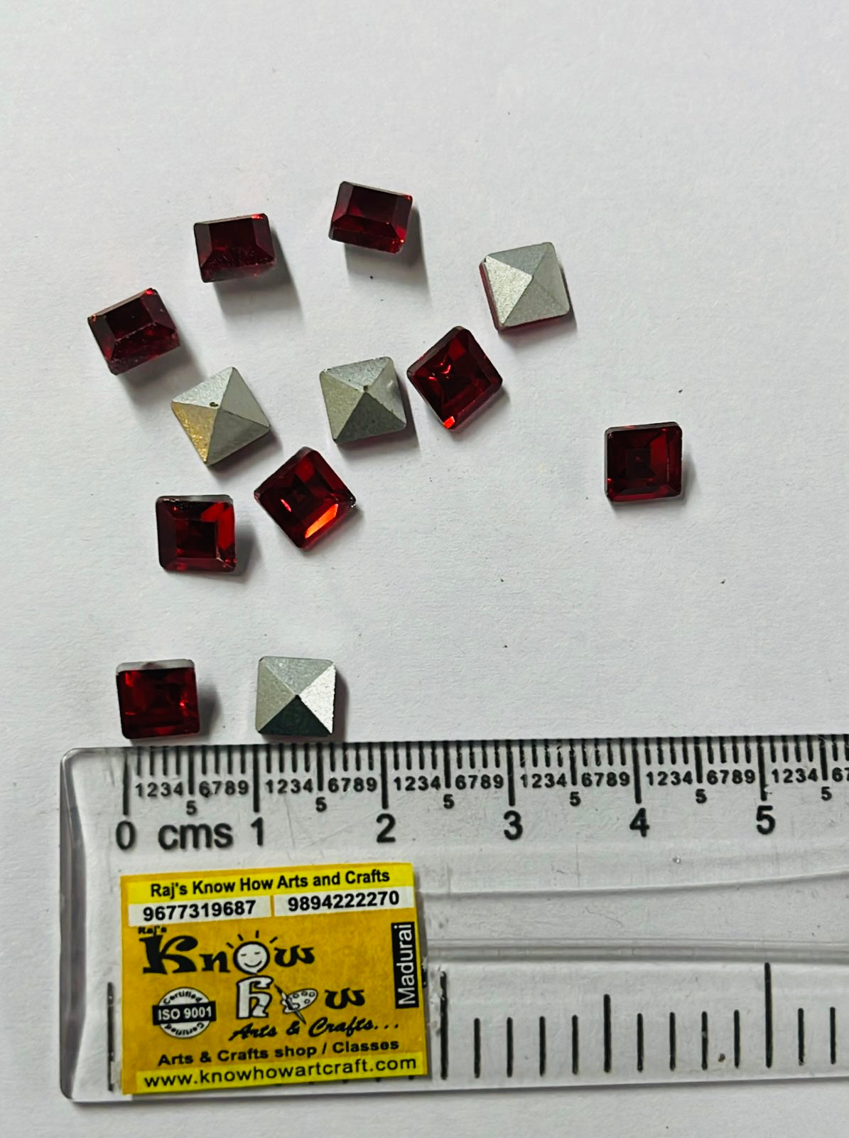 6x6 AD square Tanjore painting American diamond stone-12stones 1pack/3vibrant colours