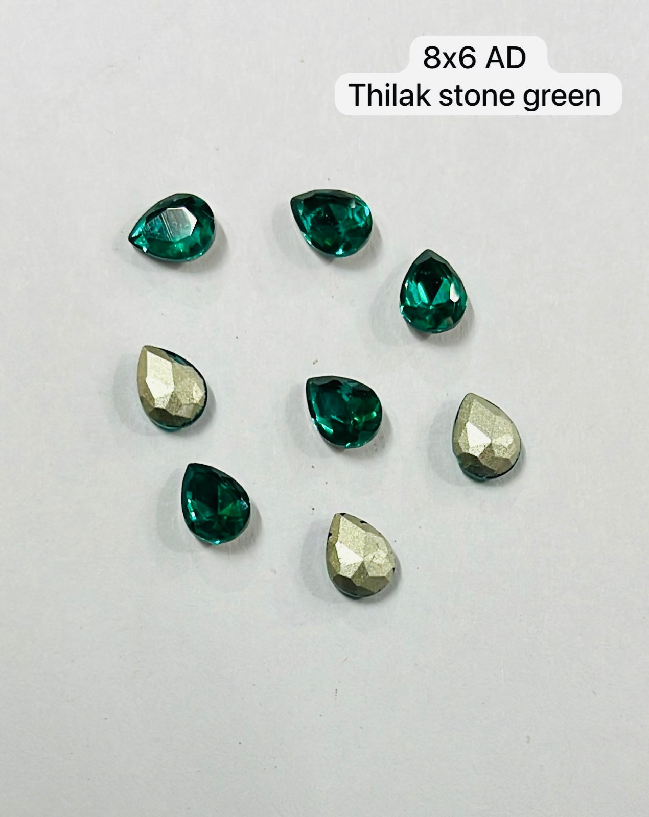 8x6 AD thilakam Tanjore painting American diamond stones-8stones 1pack /3vibrant colours