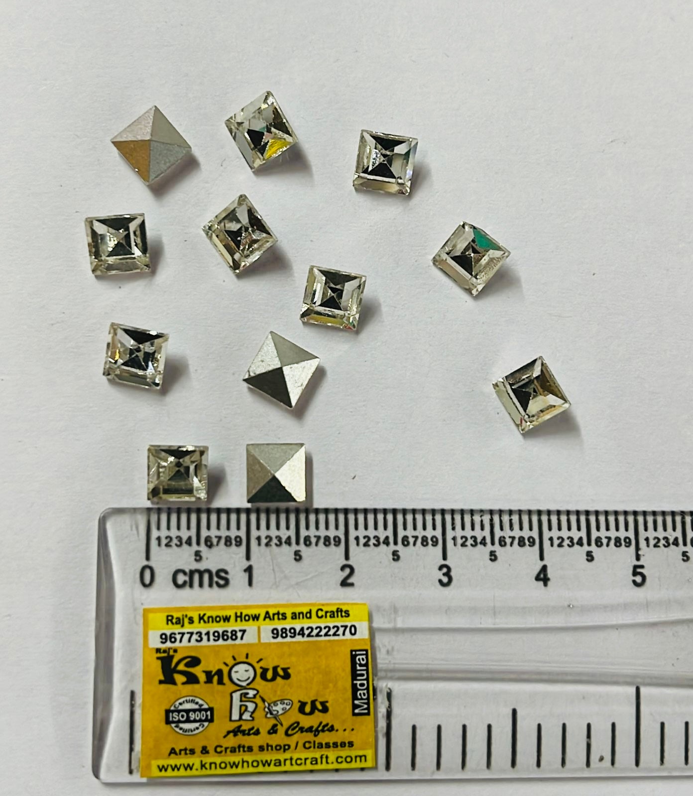 6x6 AD square Tanjore painting American diamond stone-12stones 1pack/3vibrant colours