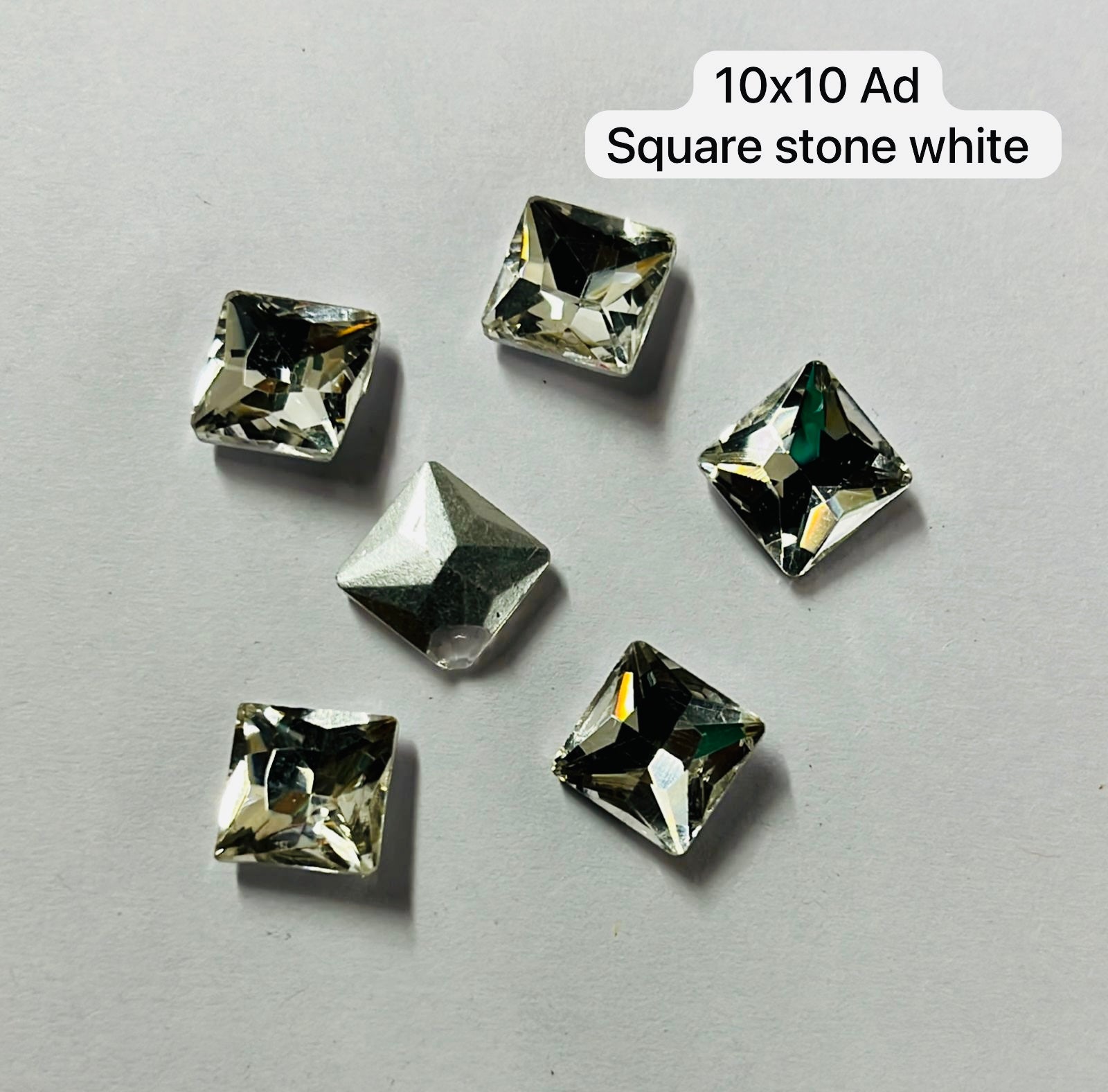 10x10-AD square Tanjore painting American diamond stone-6stones 1pack/3vibrant colours