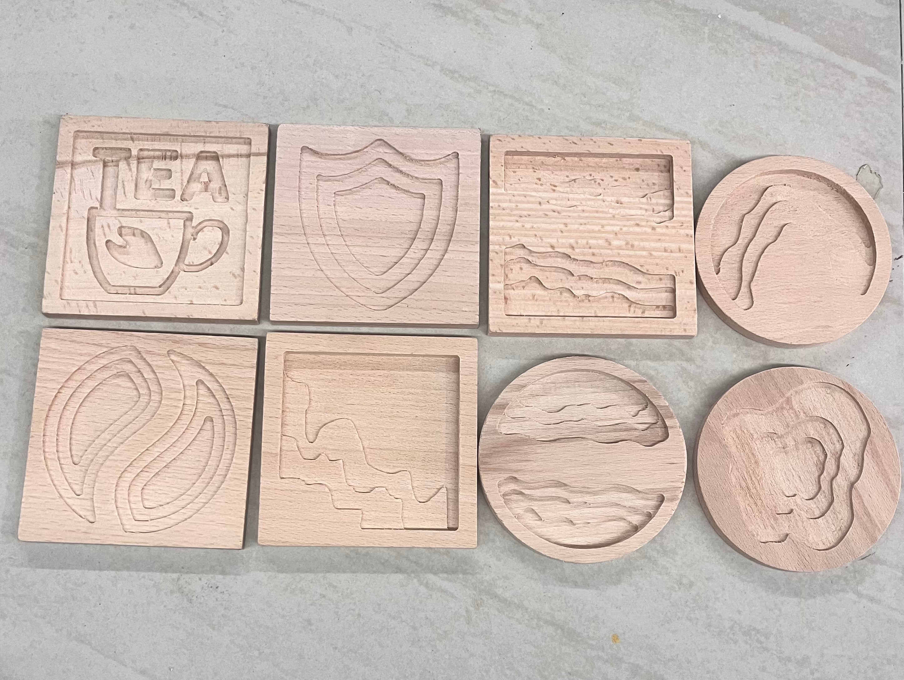 3D wooden resin coaster -assorted design /1piece.   3DWTC