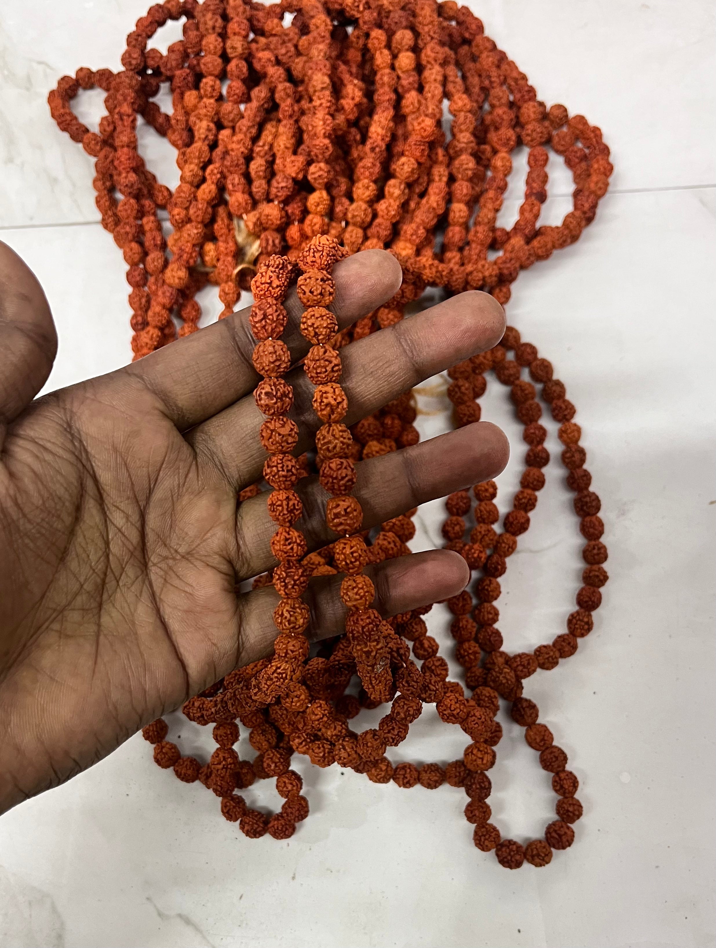 Rudraksha mala wooden beads 72 piece per line