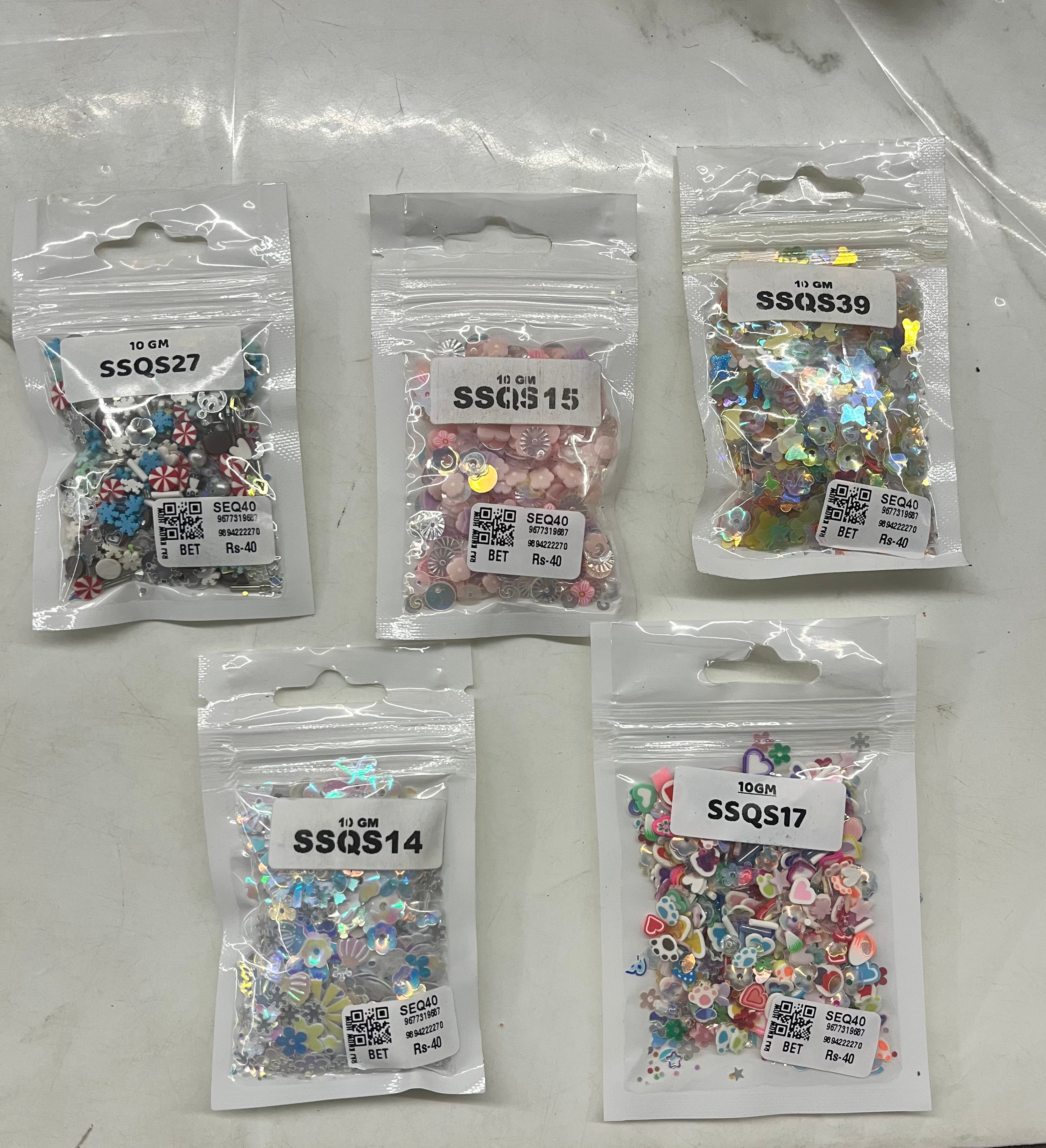 Flower glitter resin fillers -assorted 3 pack