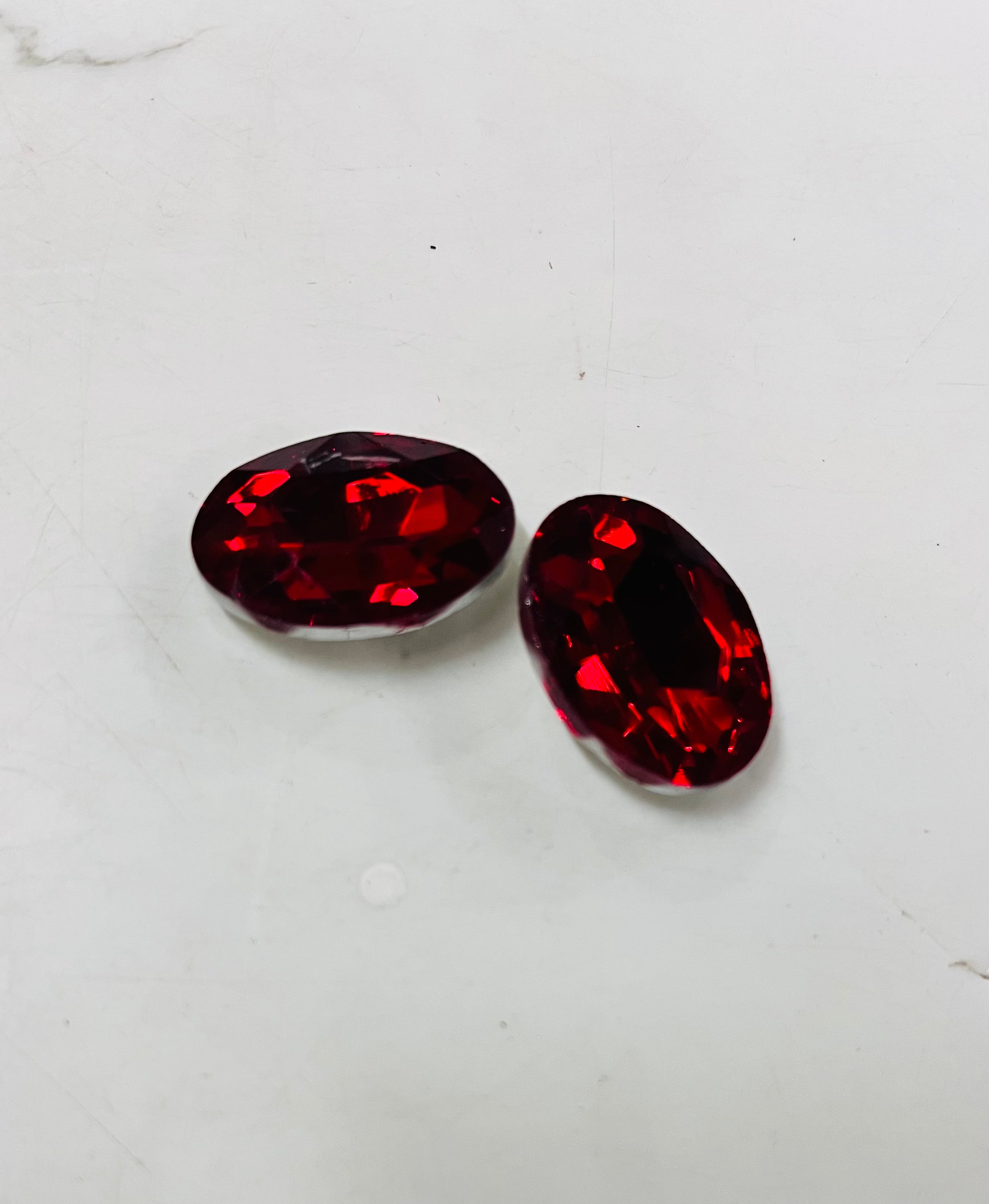 18x24 AD oval Red stone Tanjore Painting American diamond Kundan stones-2 stones in a pack