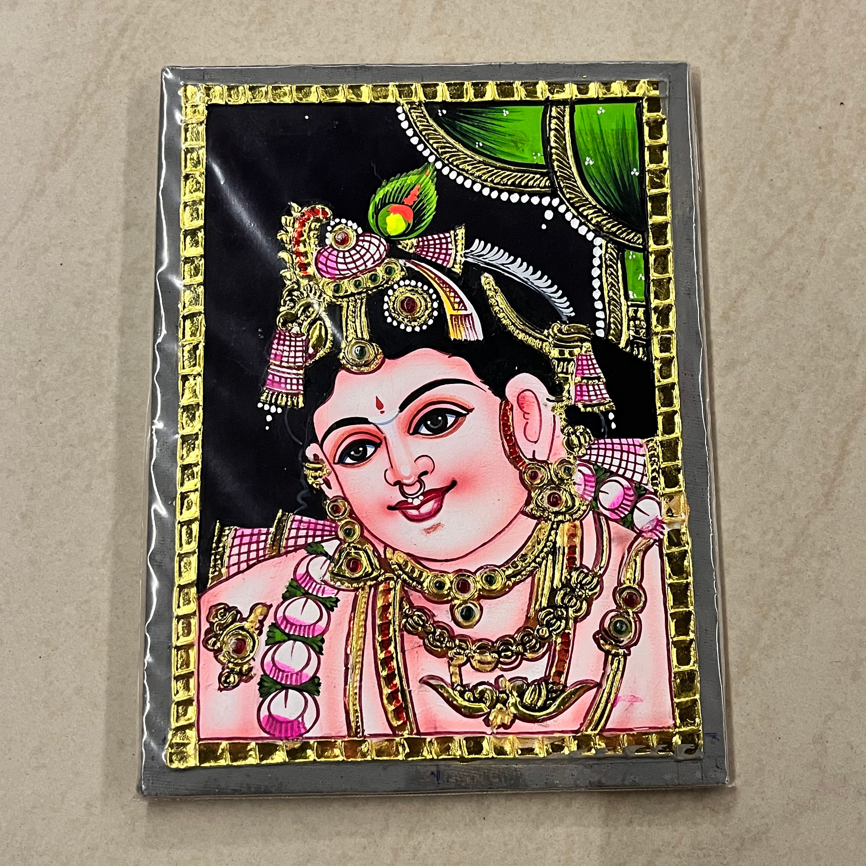 Krishna face Tanjore painting 8x6 15days delivery form payment date-1pack