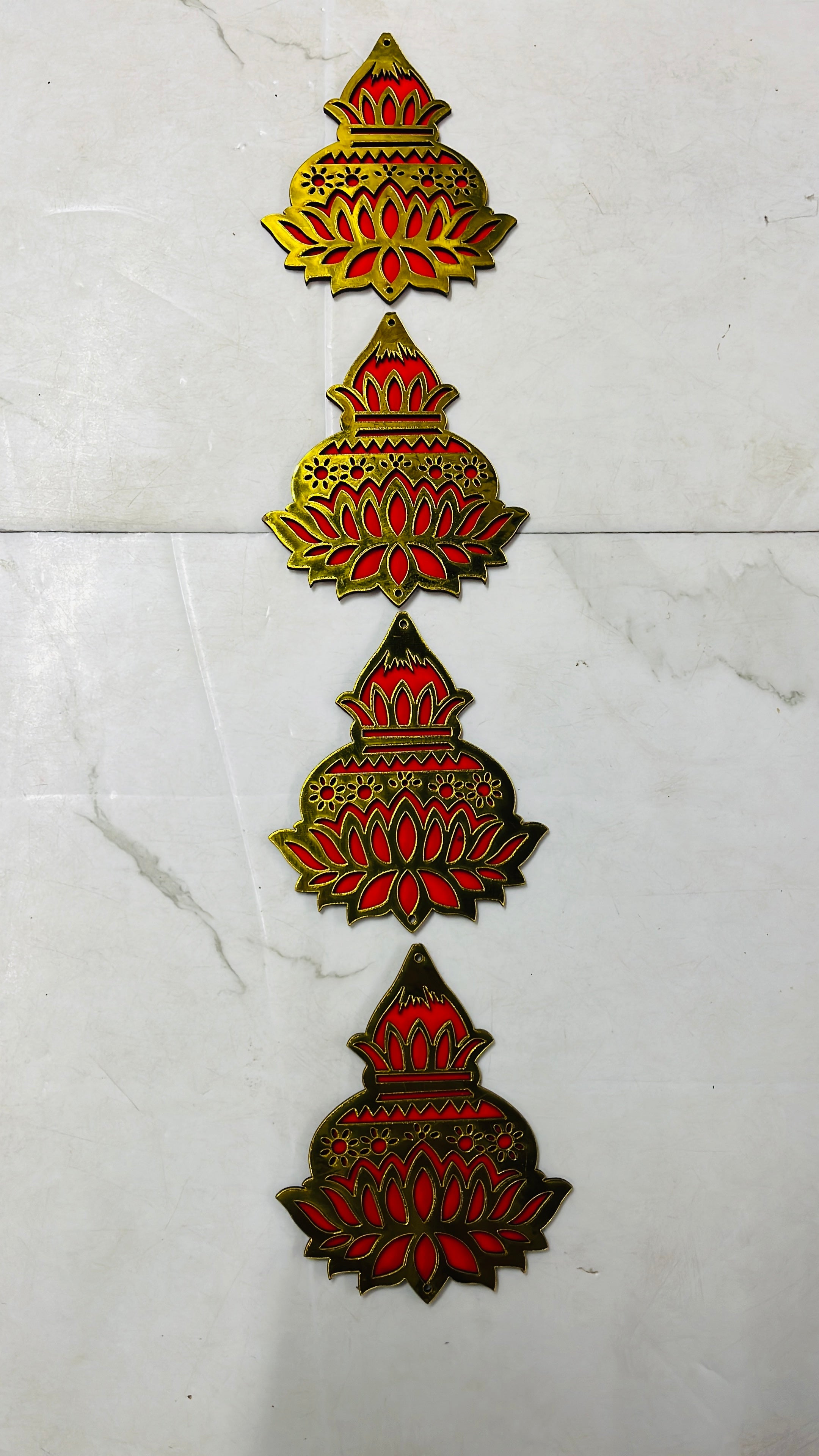 Kalasham velvet Wooden cutout 4inch-4piece pack