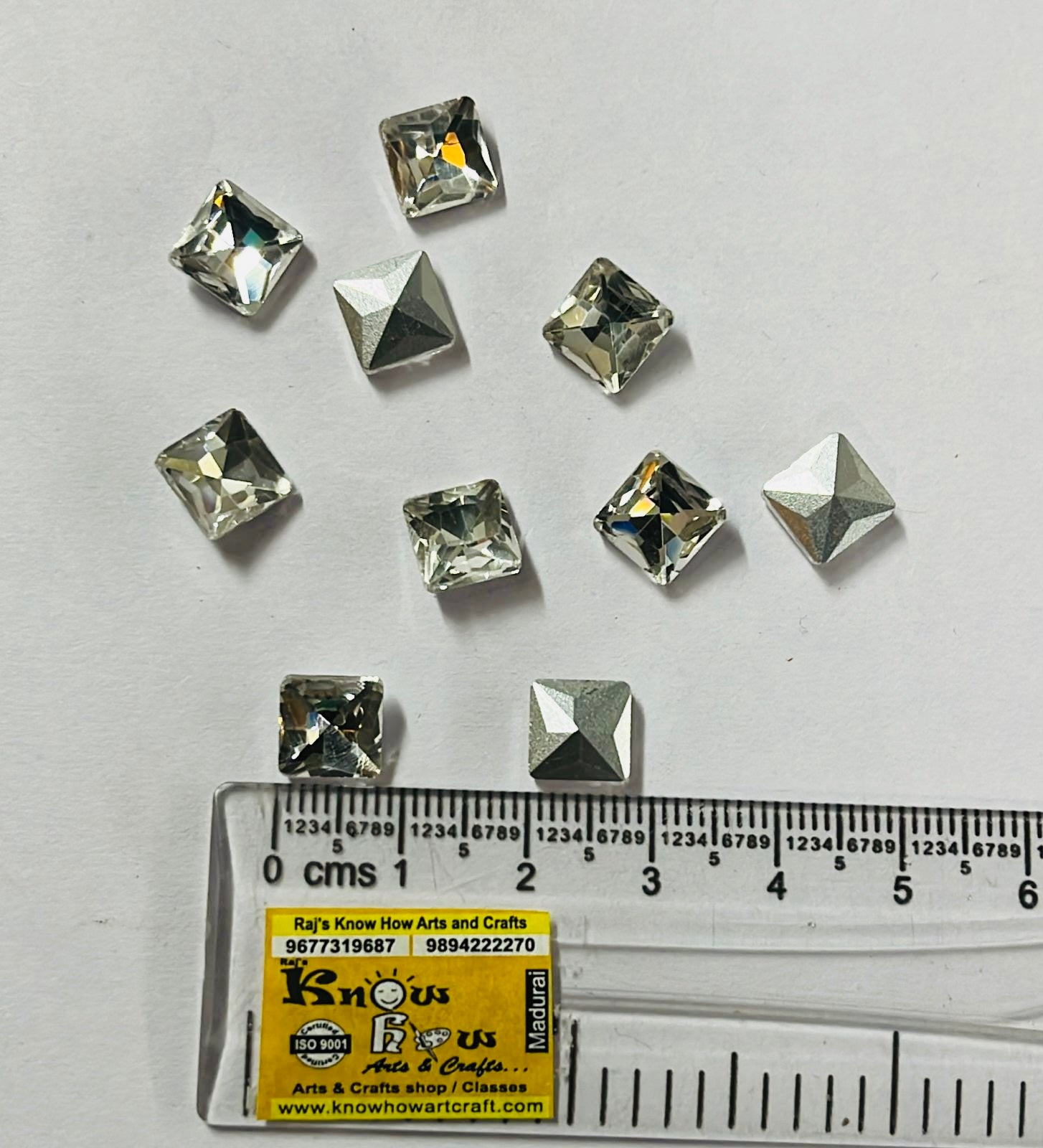 8x8-AD square Tanjore painting American diamond stone-10stones 1pack/3vibrant colours