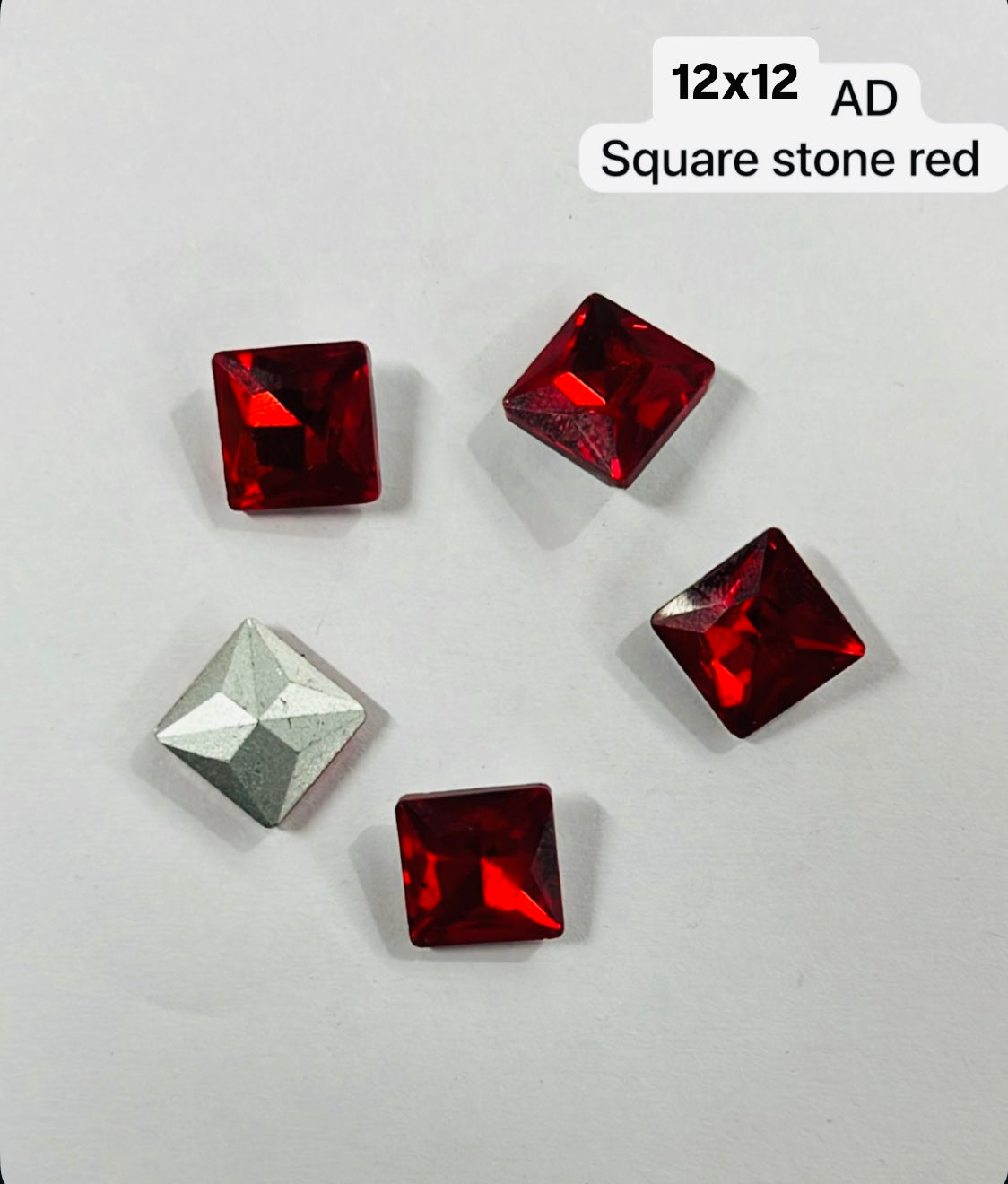 12x12-AD square Tanjore painting American diamond stone-5stones 1pack/3vibrant colours
