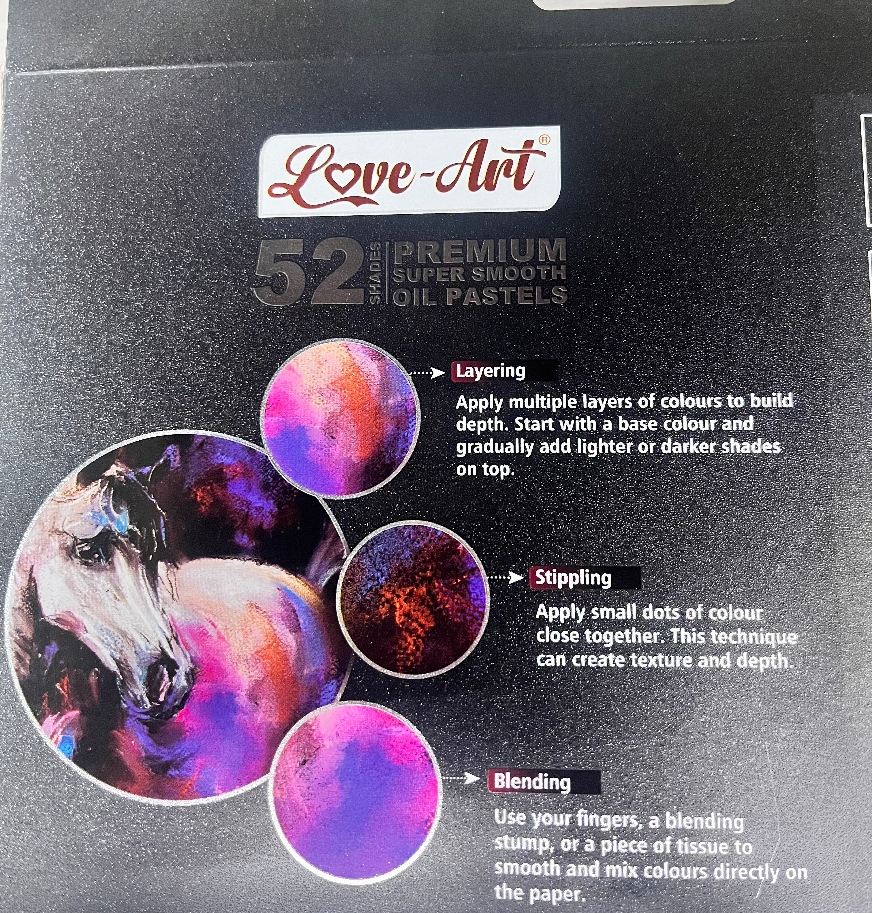 Love art artline premium super smooth oil pastels-52shades