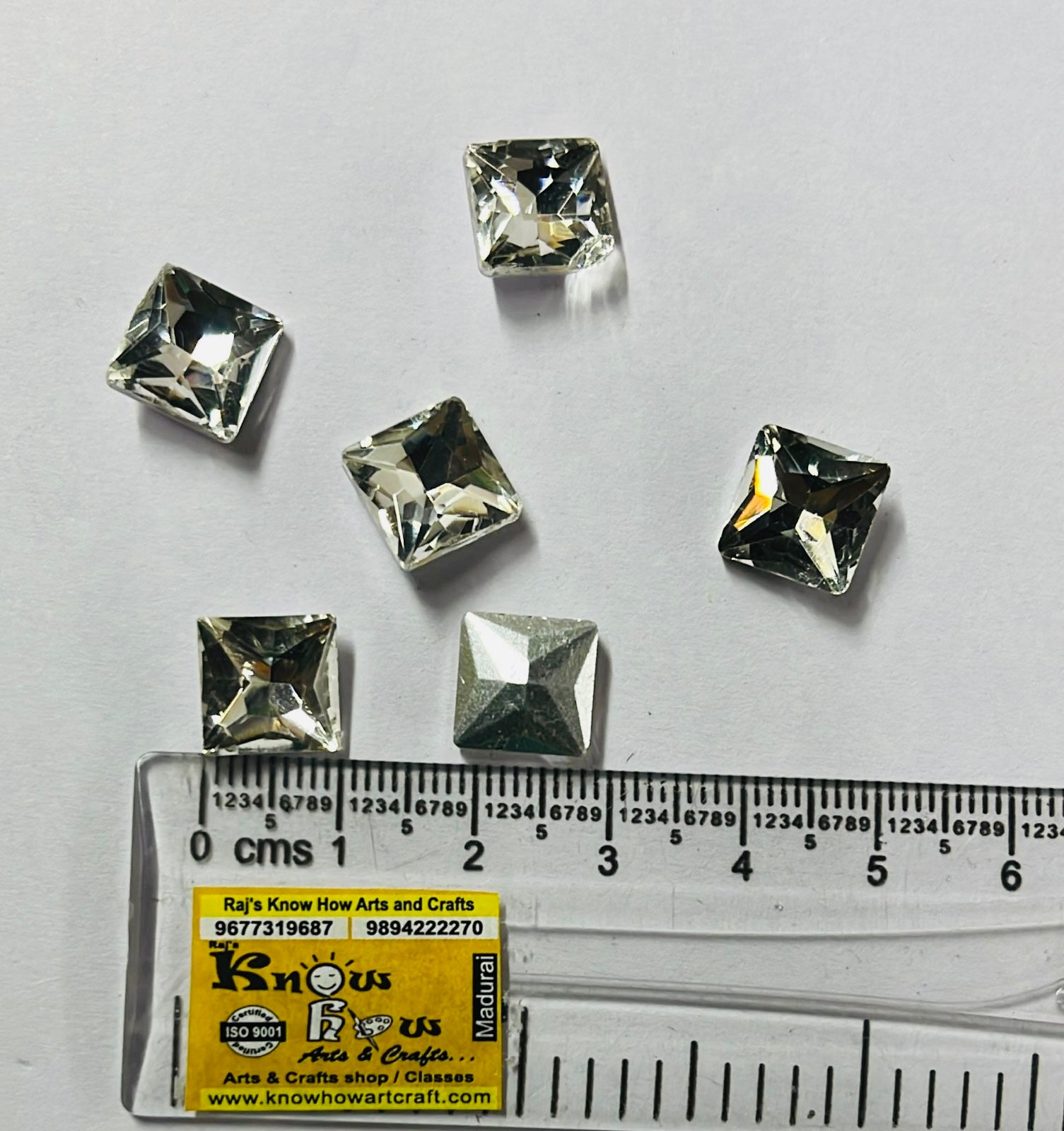 10x10-AD square Tanjore painting American diamond stone-6stones 1pack/3vibrant colours