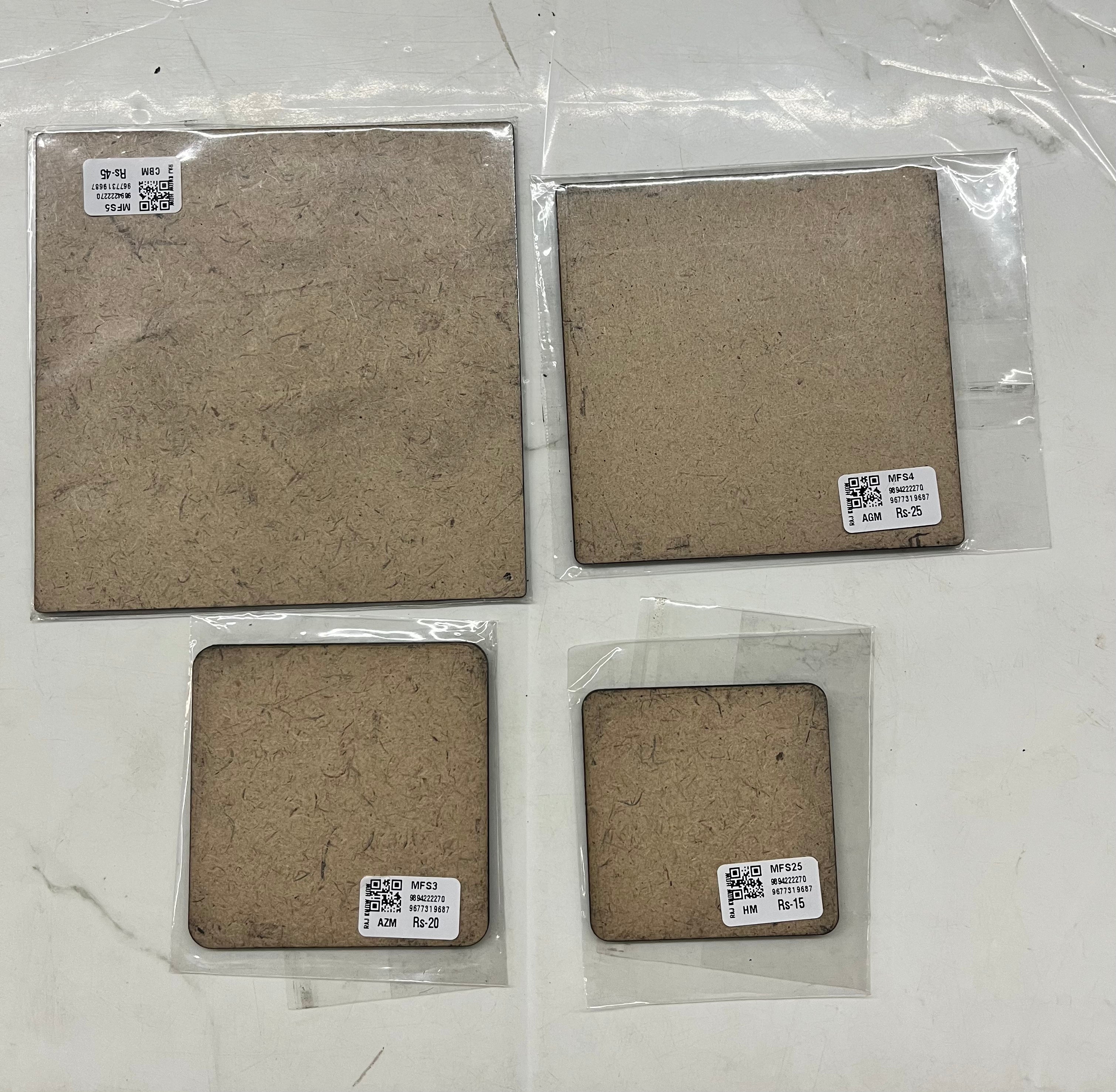 Mdf plain fridge magnet set