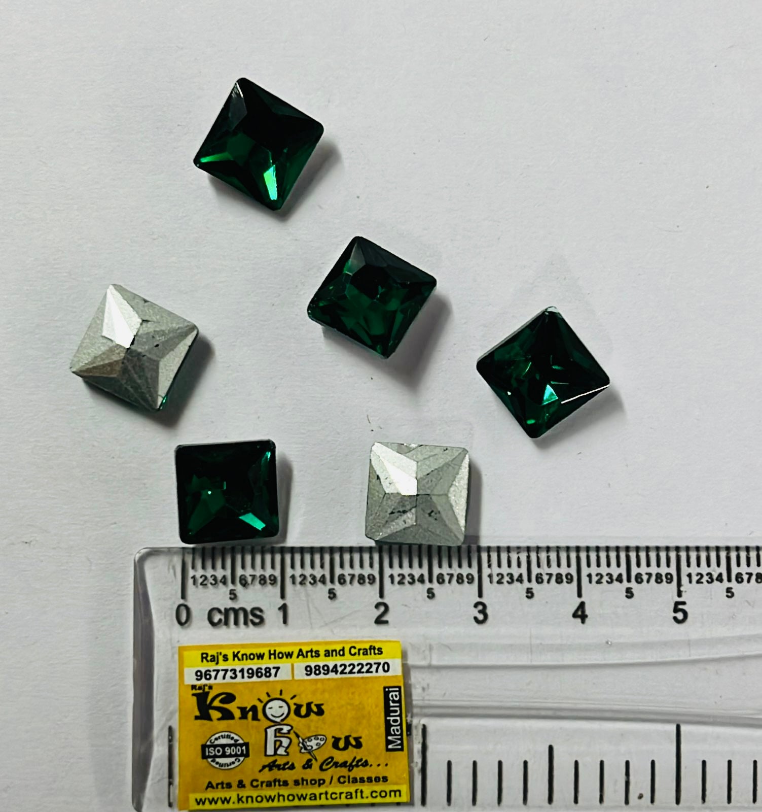 10x10-AD square Tanjore painting American diamond stone-6stones 1pack/3vibrant colours