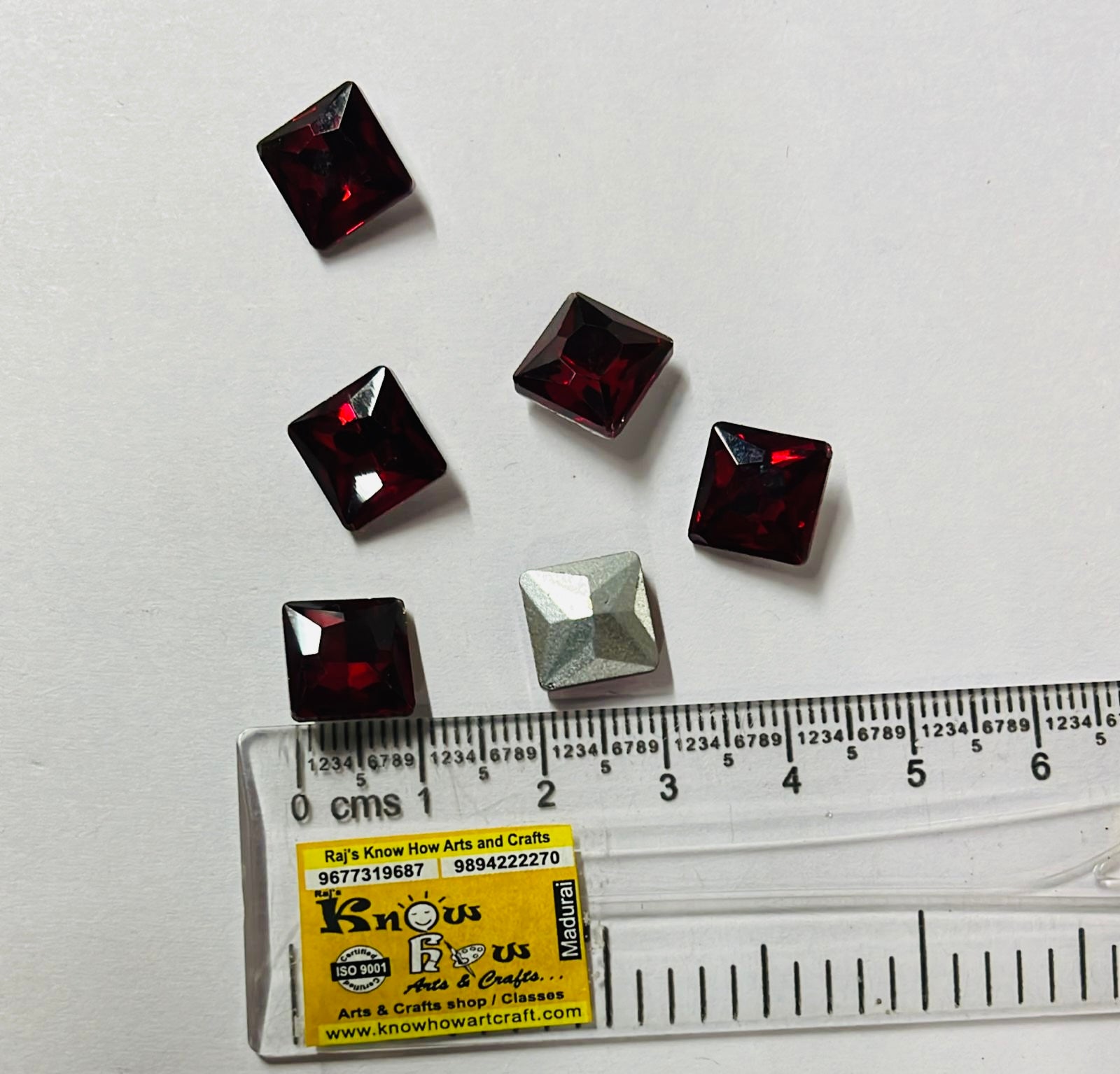 10x10-AD square Tanjore painting American diamond stone-6stones 1pack/3vibrant colours
