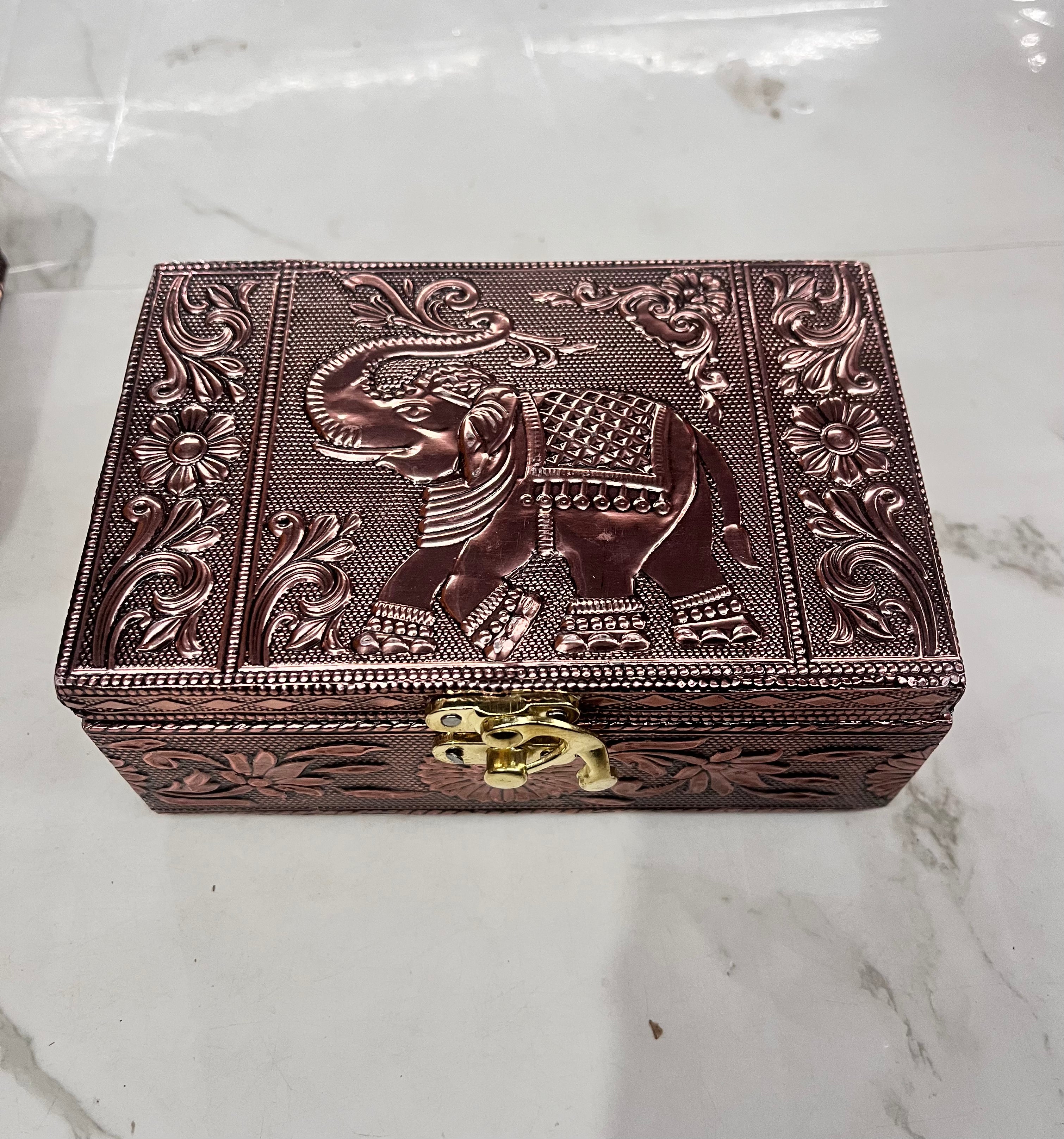 Elephant meenakari box 4x6 -EMB2. 1piece