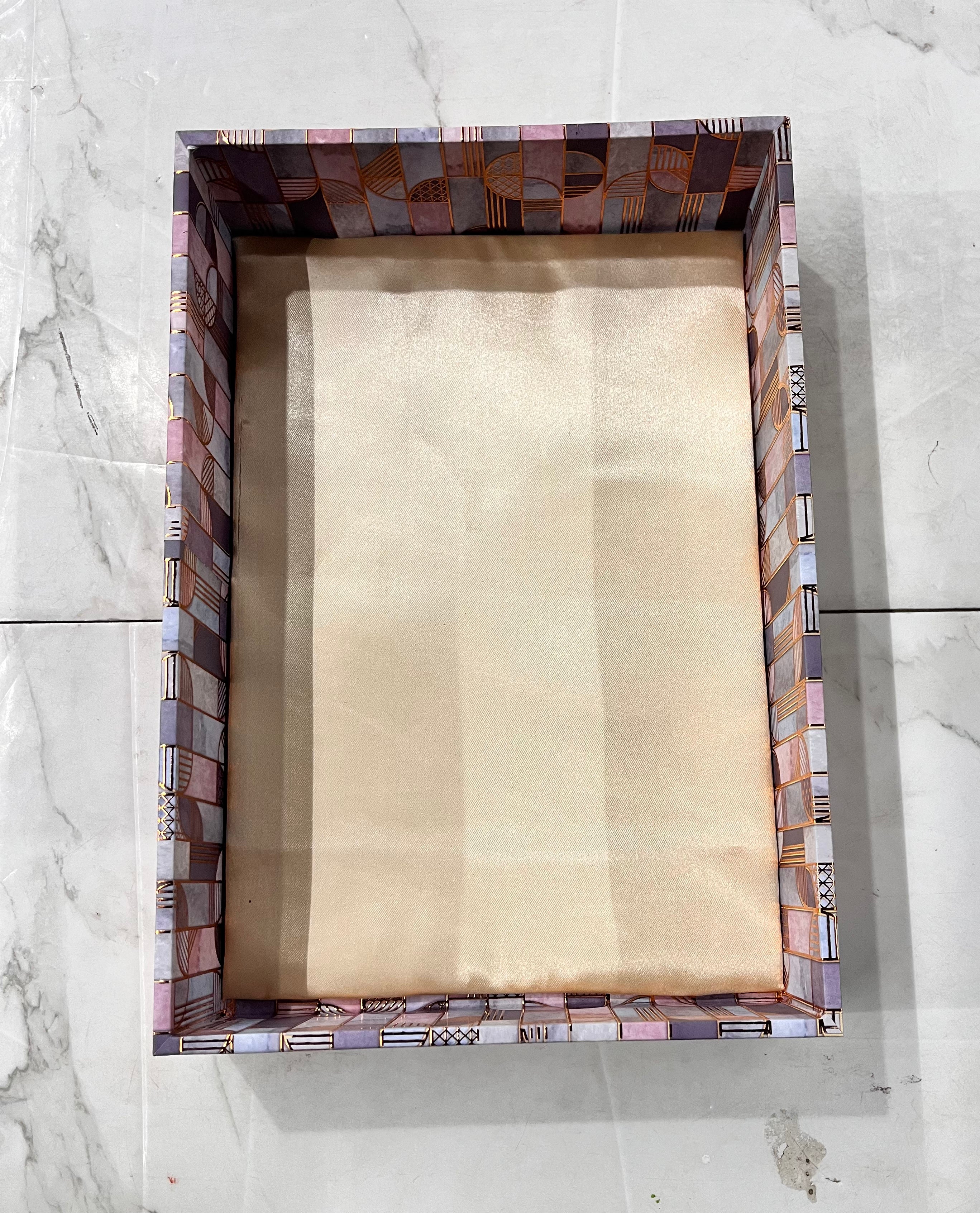 Luxury printed rectangle tray 2pc set-12x16 &13x9 size 1pack