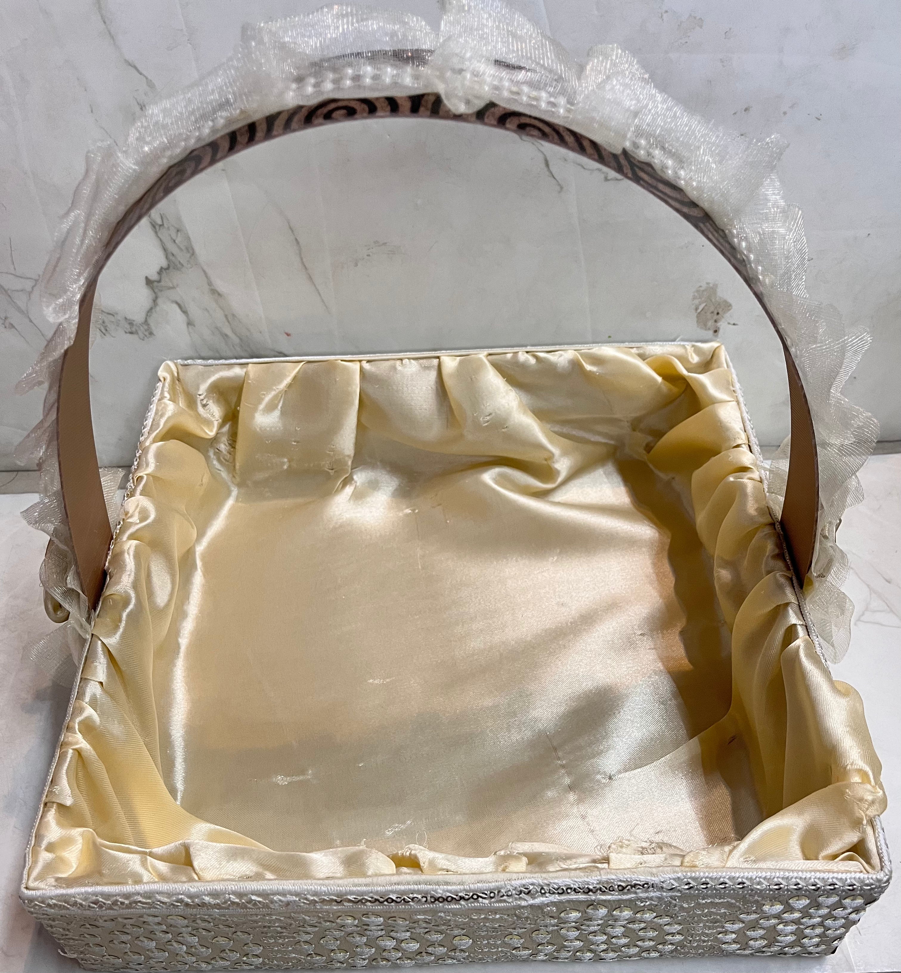 White square gift hamper basket 10x10&12x12inch 2pc set -1pack