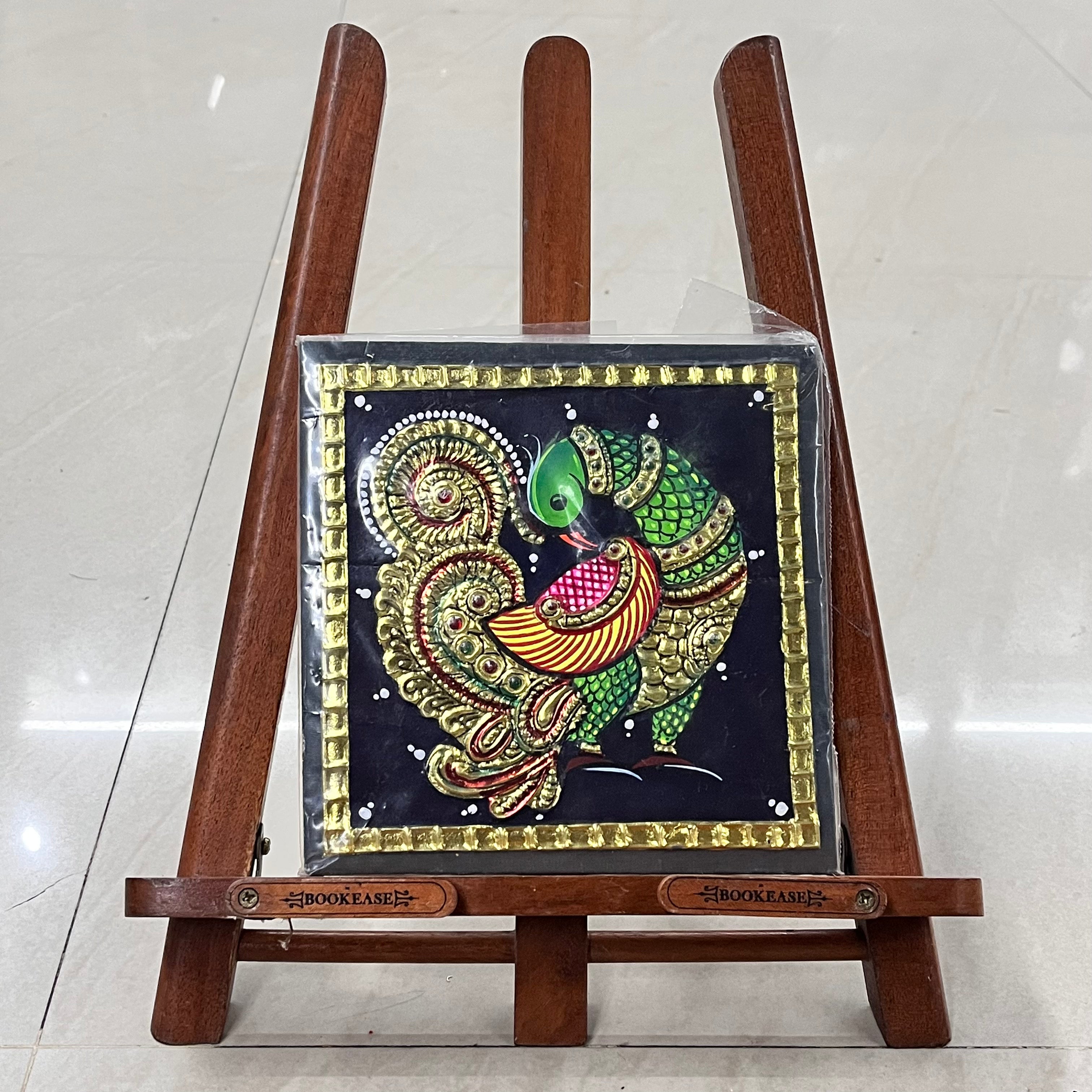 Peacock Tanjore painting 6x6 15days delivery form payment date-1pack
