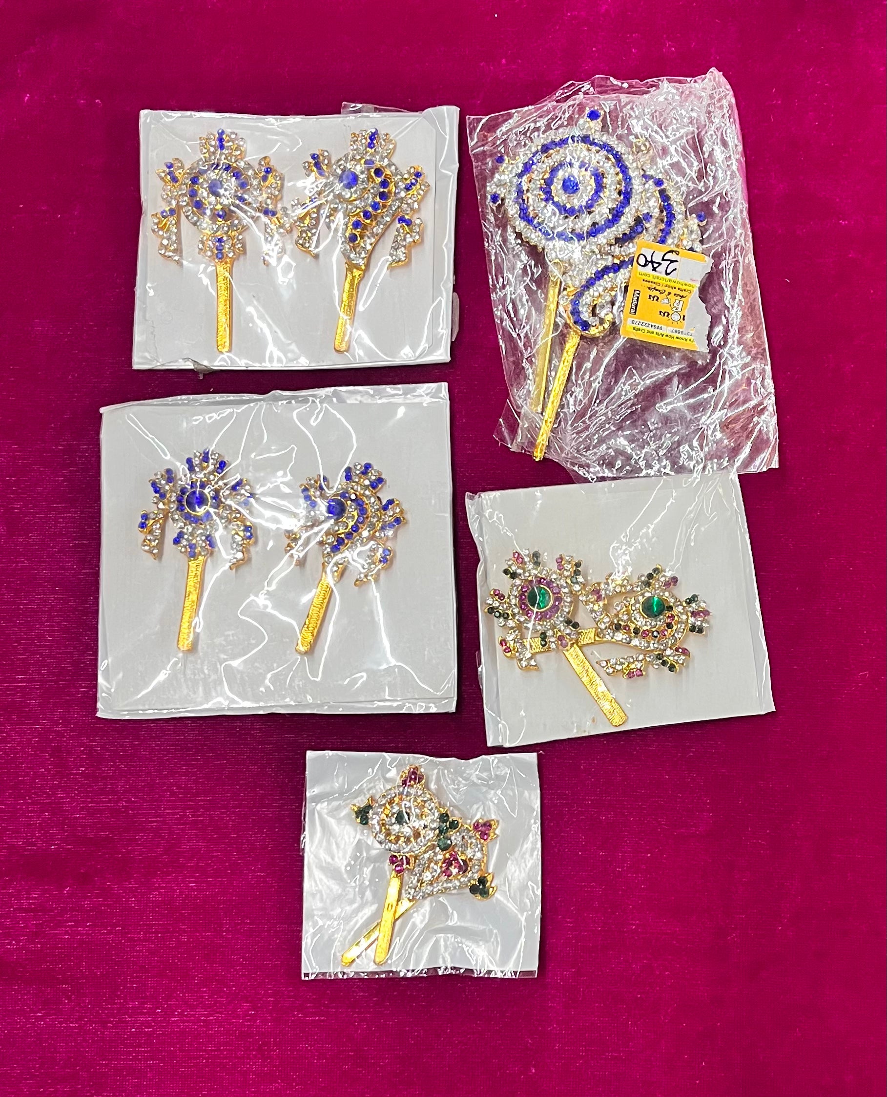 Shanku chakra stone sticks different sizes assorted colours-1piece pack
