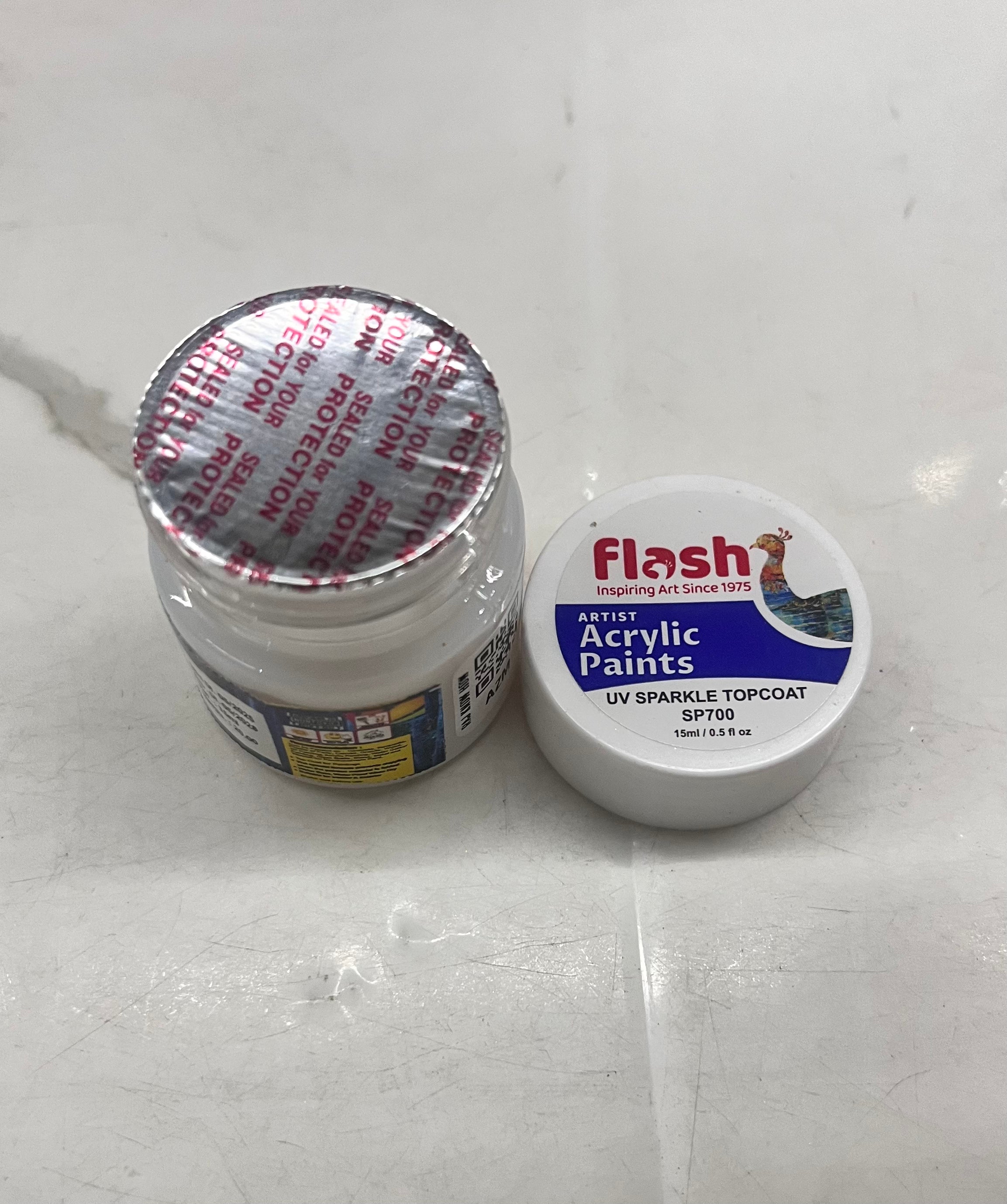 Flash transparent UV sparkle top coat for painting waterbased 15ml-1piece