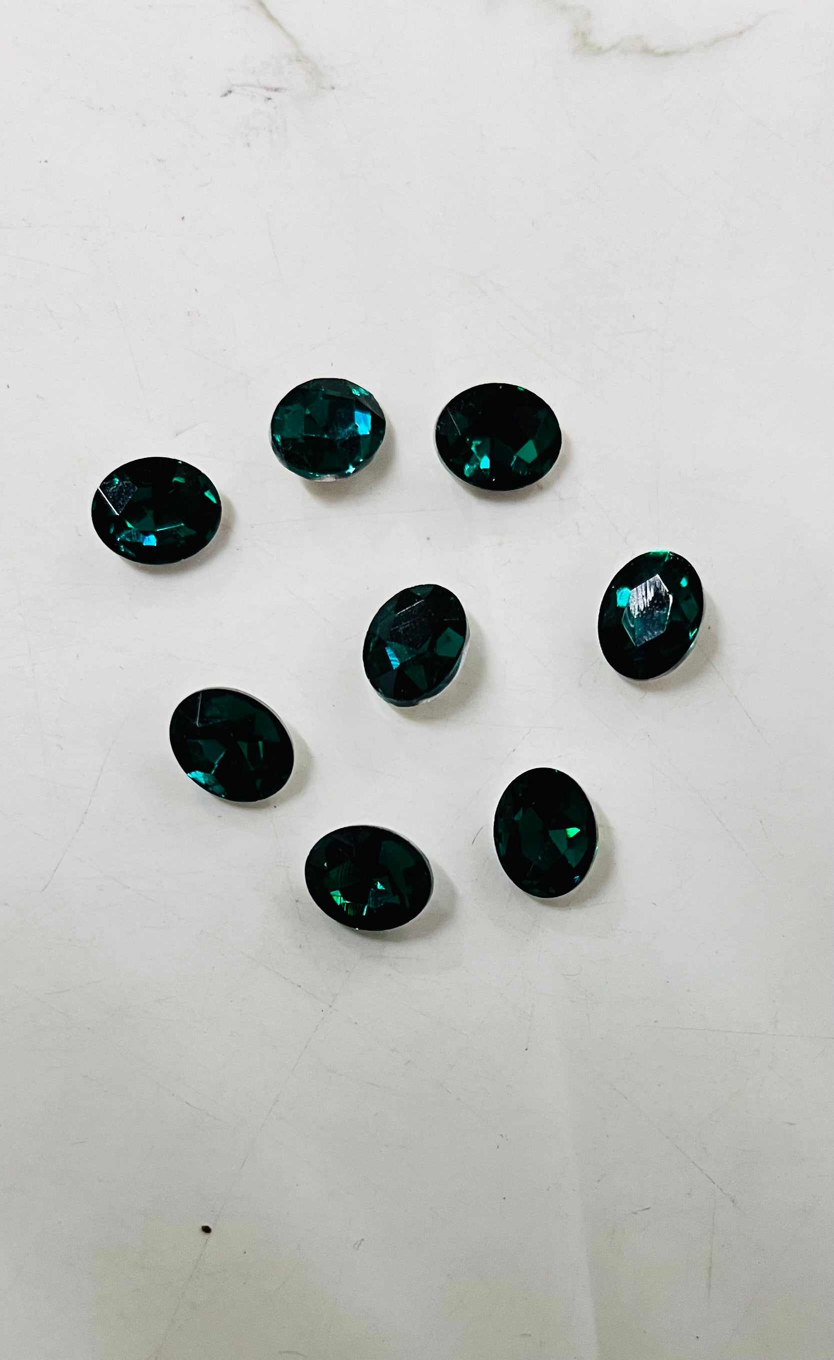 8x10 AD oval green  stone Tanjore Painting American diamond Kundan stones-8 stones in a pack