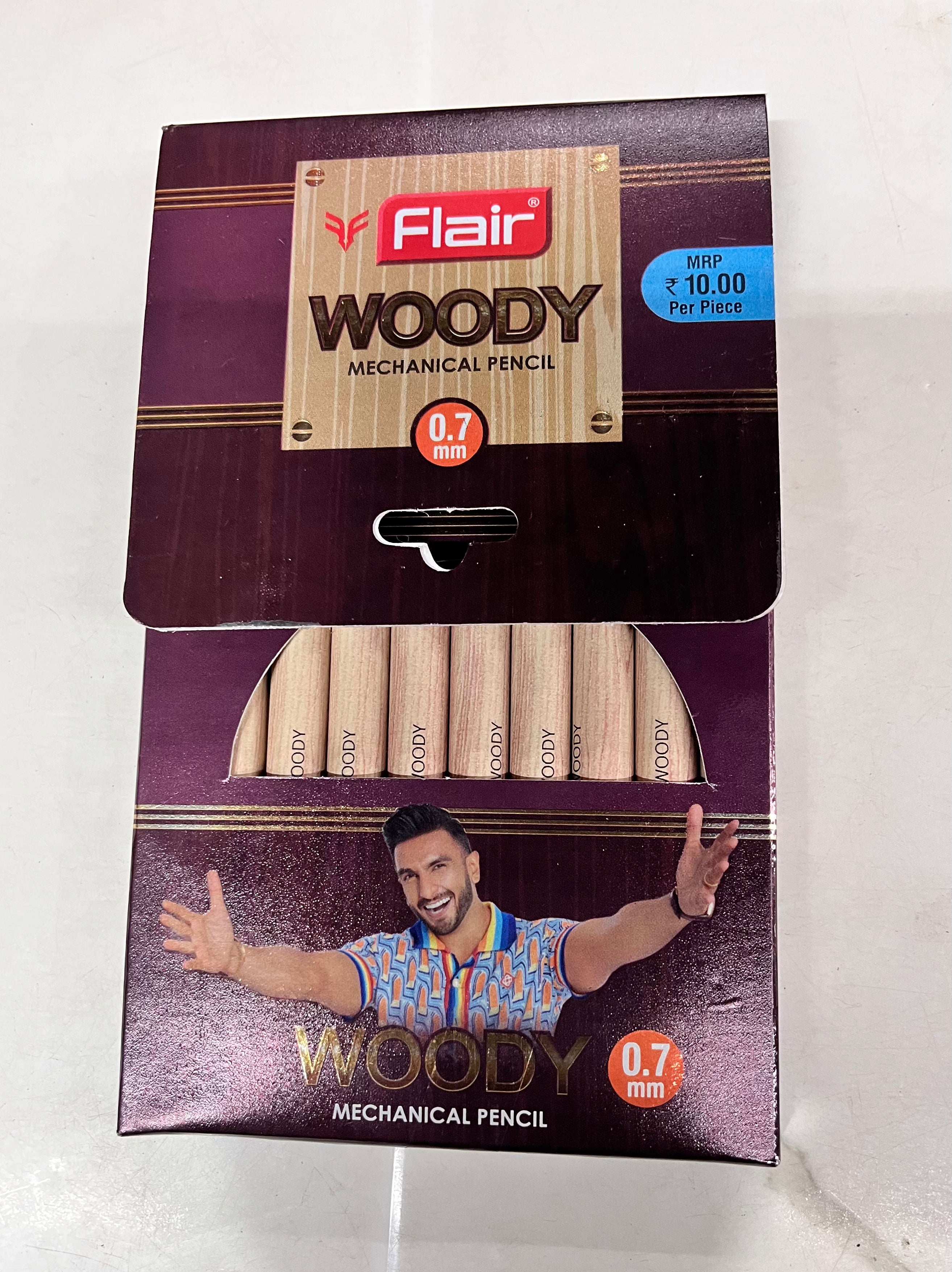 Flair woody mechanical pencils assorted colours -1pack of 10 pen