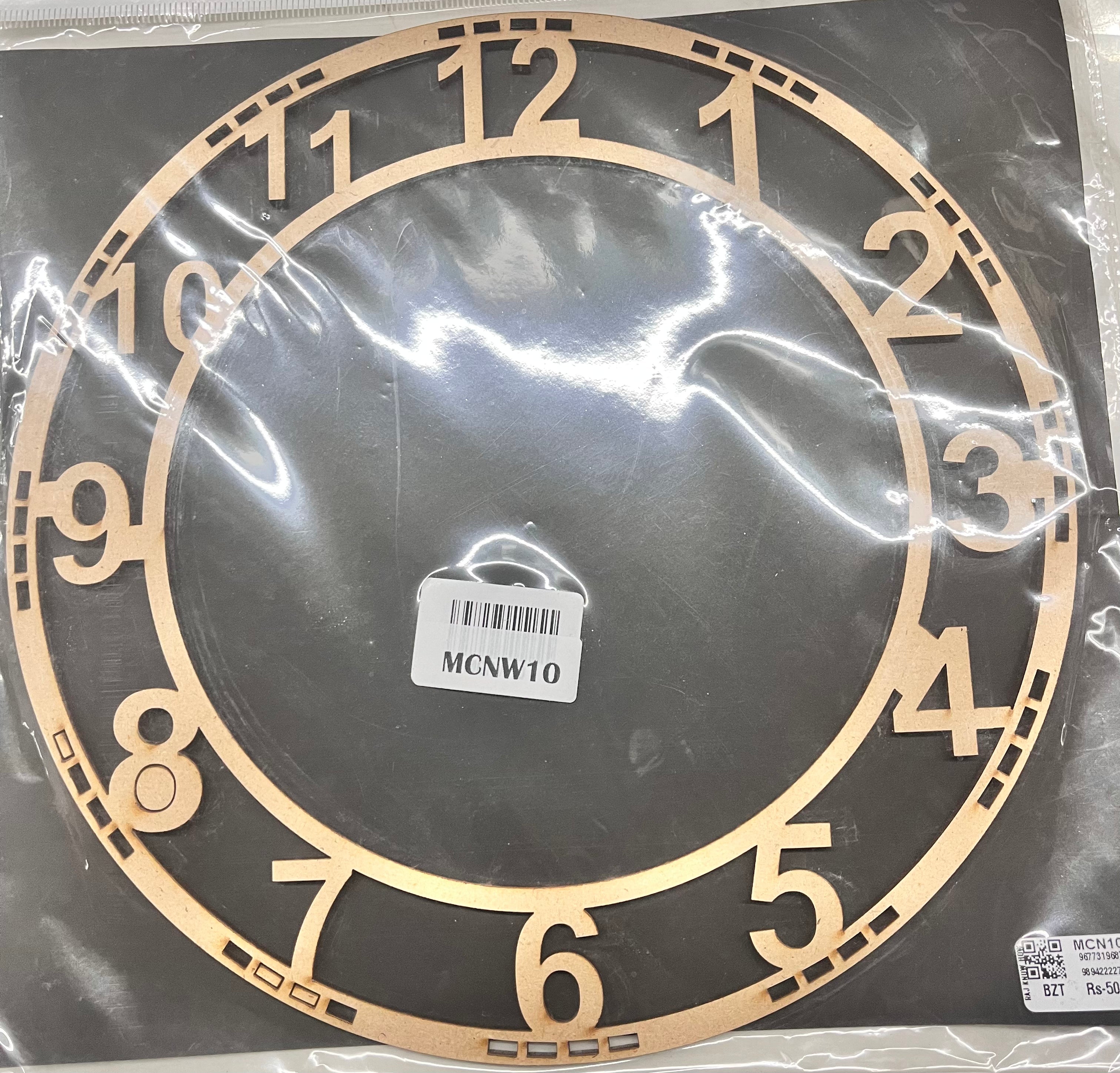 Wooden mdf clock number 10inch