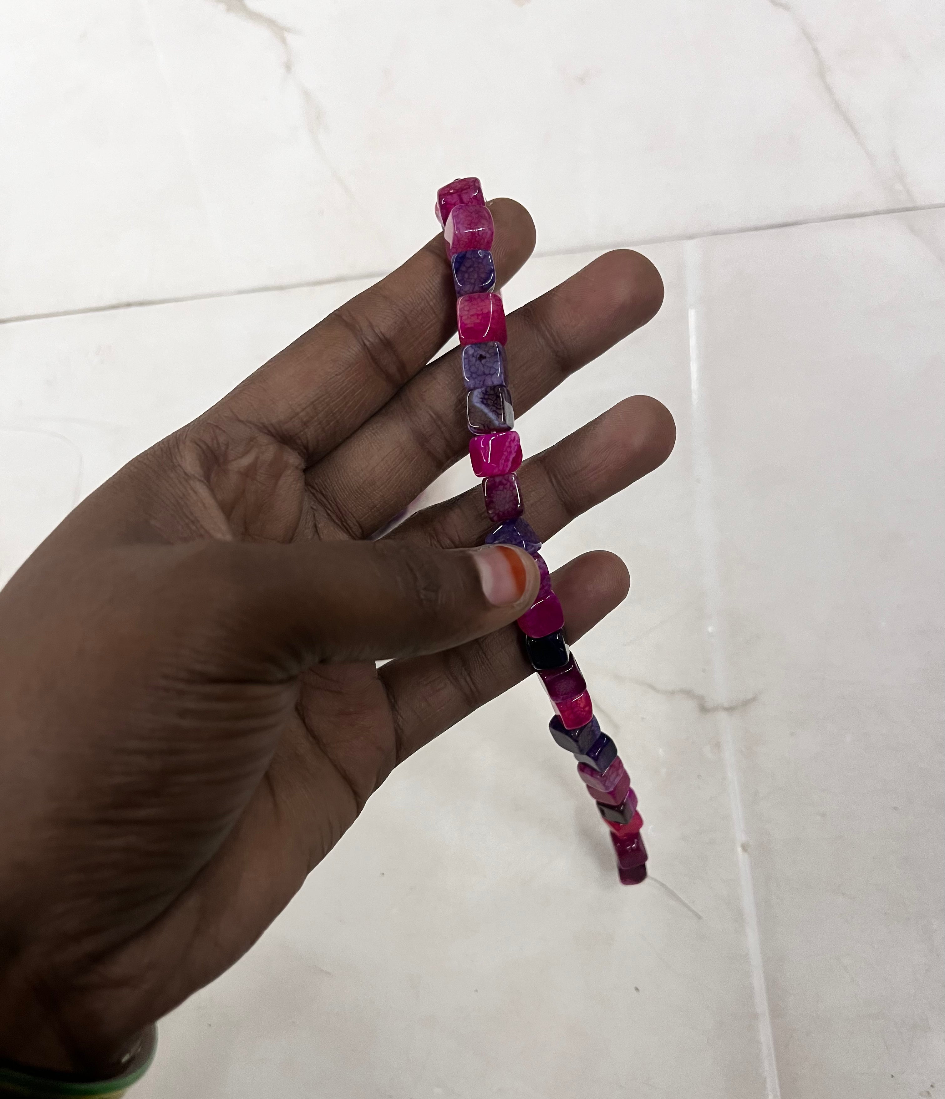 Cube beads -assorted colours 1pack