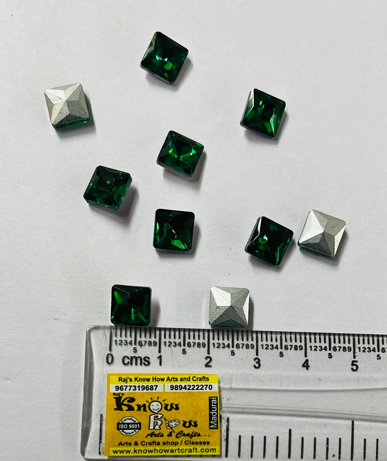 8x8-AD square Tanjore painting American diamond stone-10stones 1pack/3vibrant colours