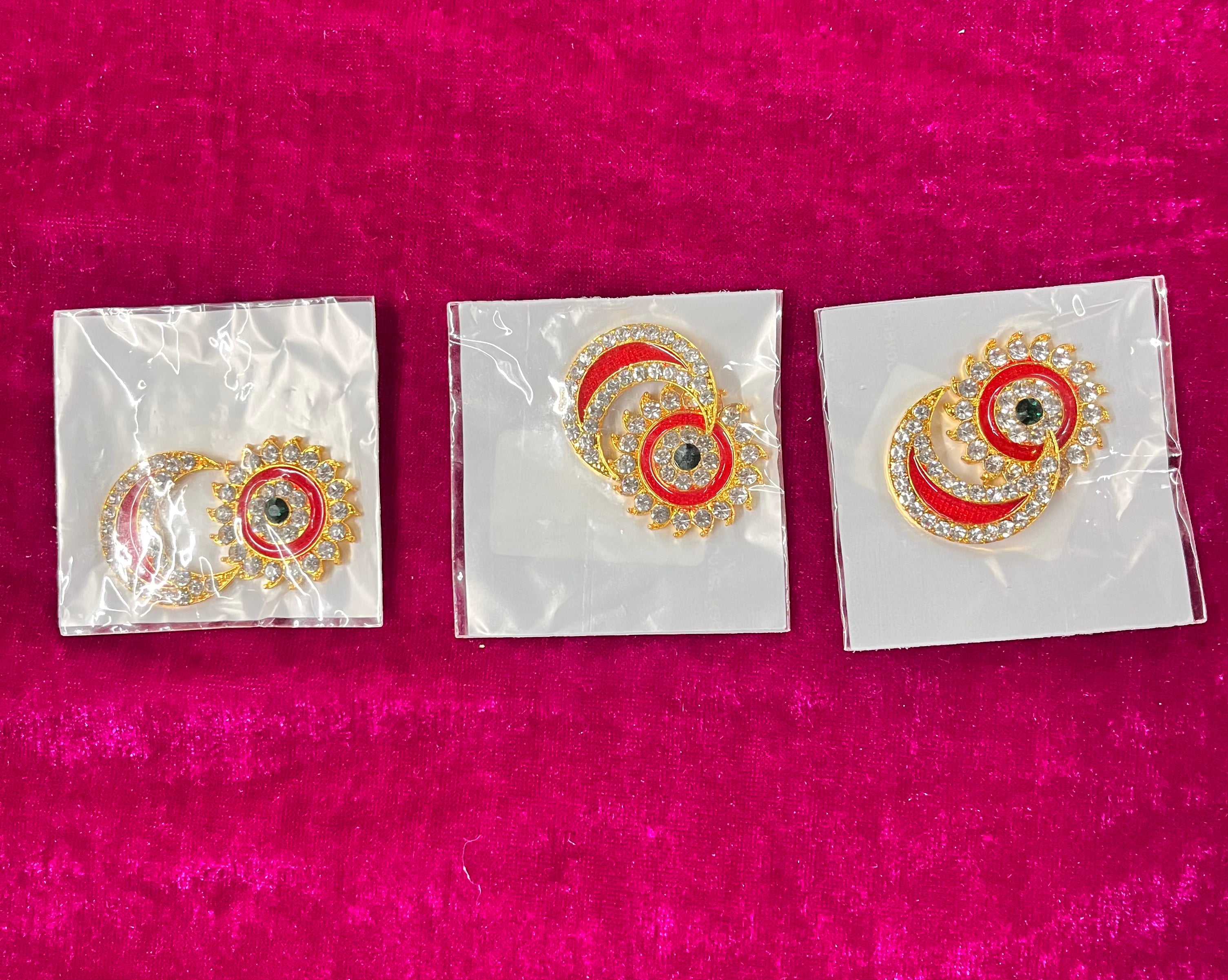 Chandra suriya pirai colour stone fixed big  2pc set Goddess jewellery -1piece pack