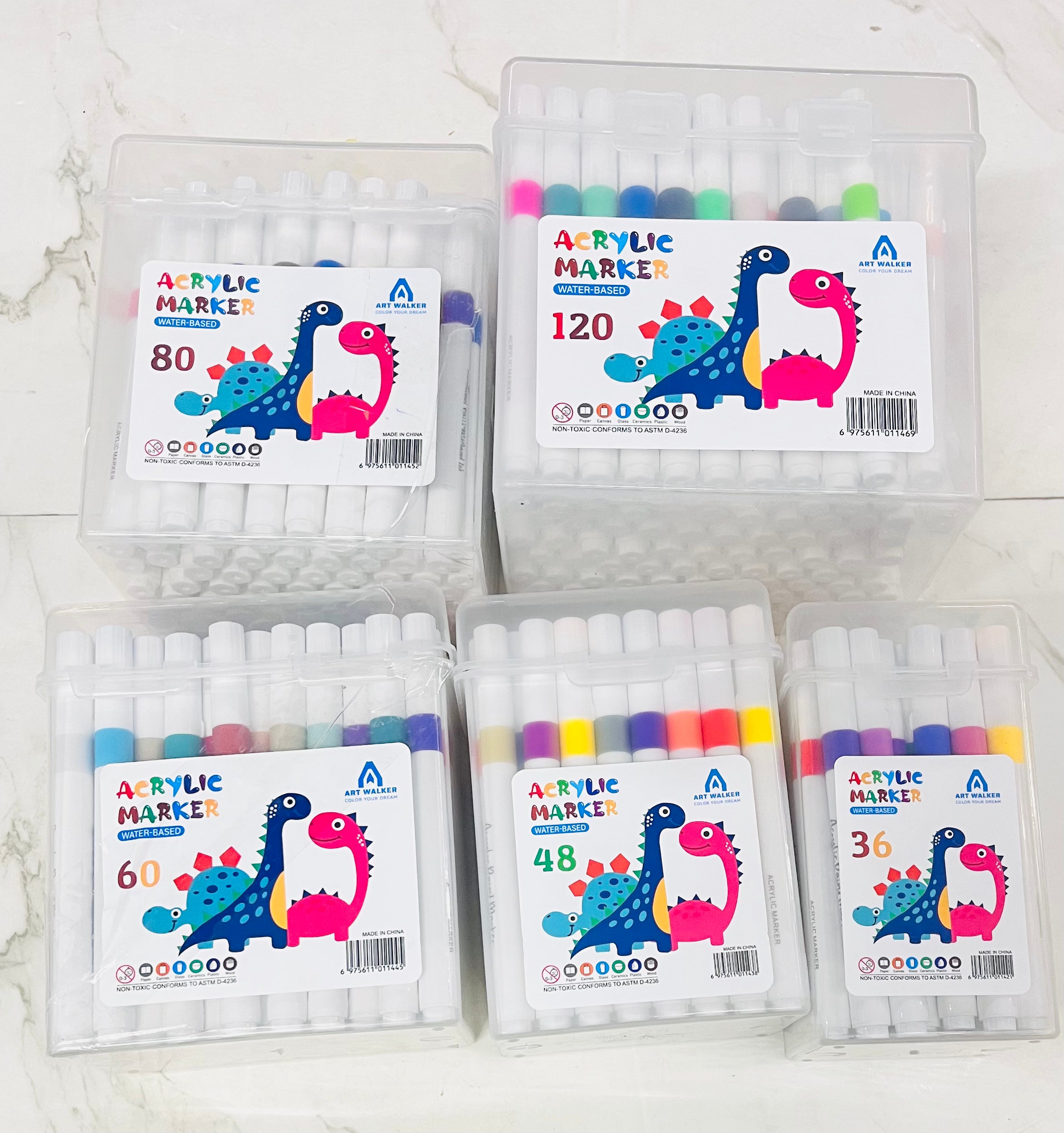 Acrylic paint marker water based vibrant colours 36-120 shades/ 1pack