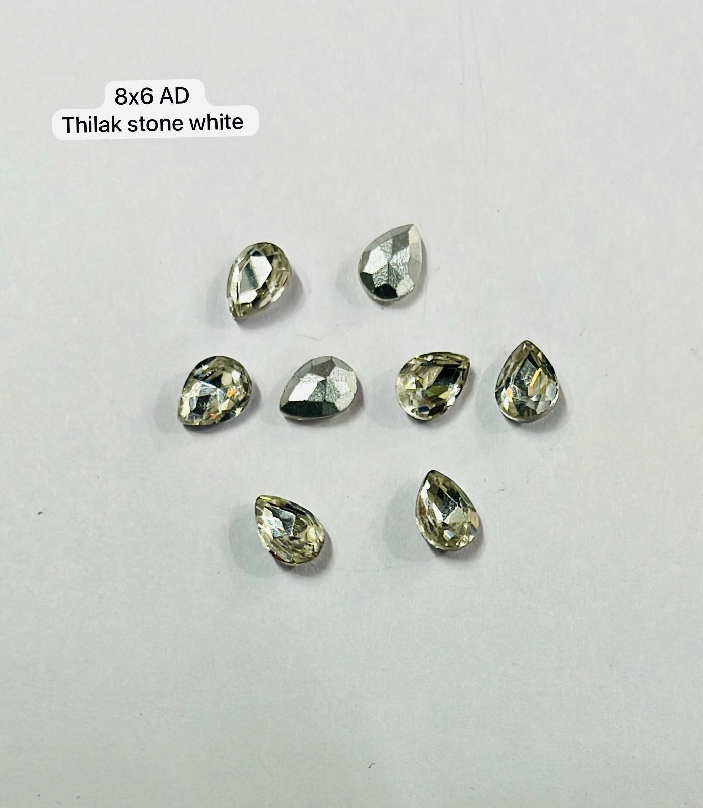 8x6 AD thilakam Tanjore painting American diamond stones-8stones 1pack /3vibrant colours