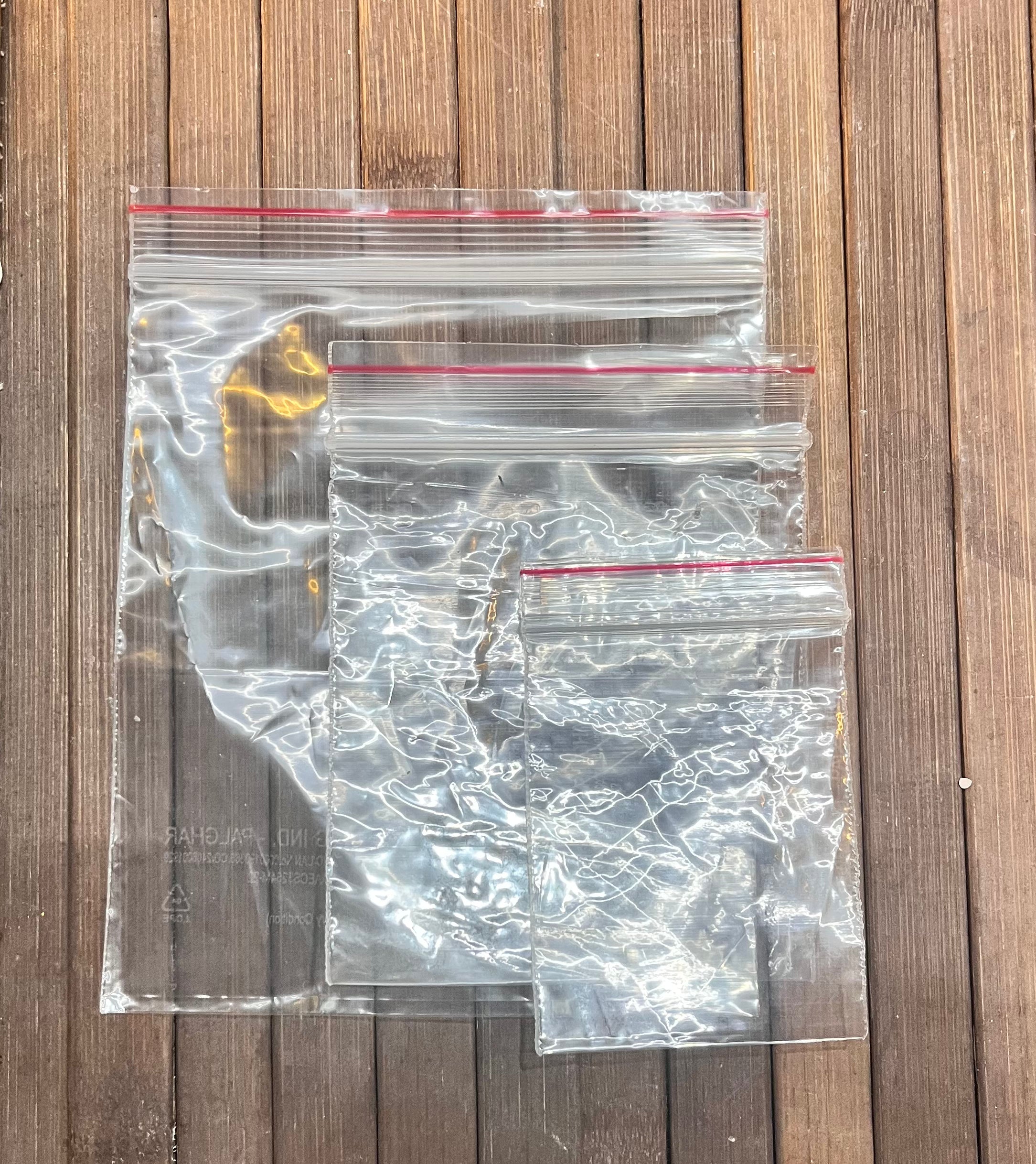 Plastic zip lock bag-100pc pack assorted 3-1pack
