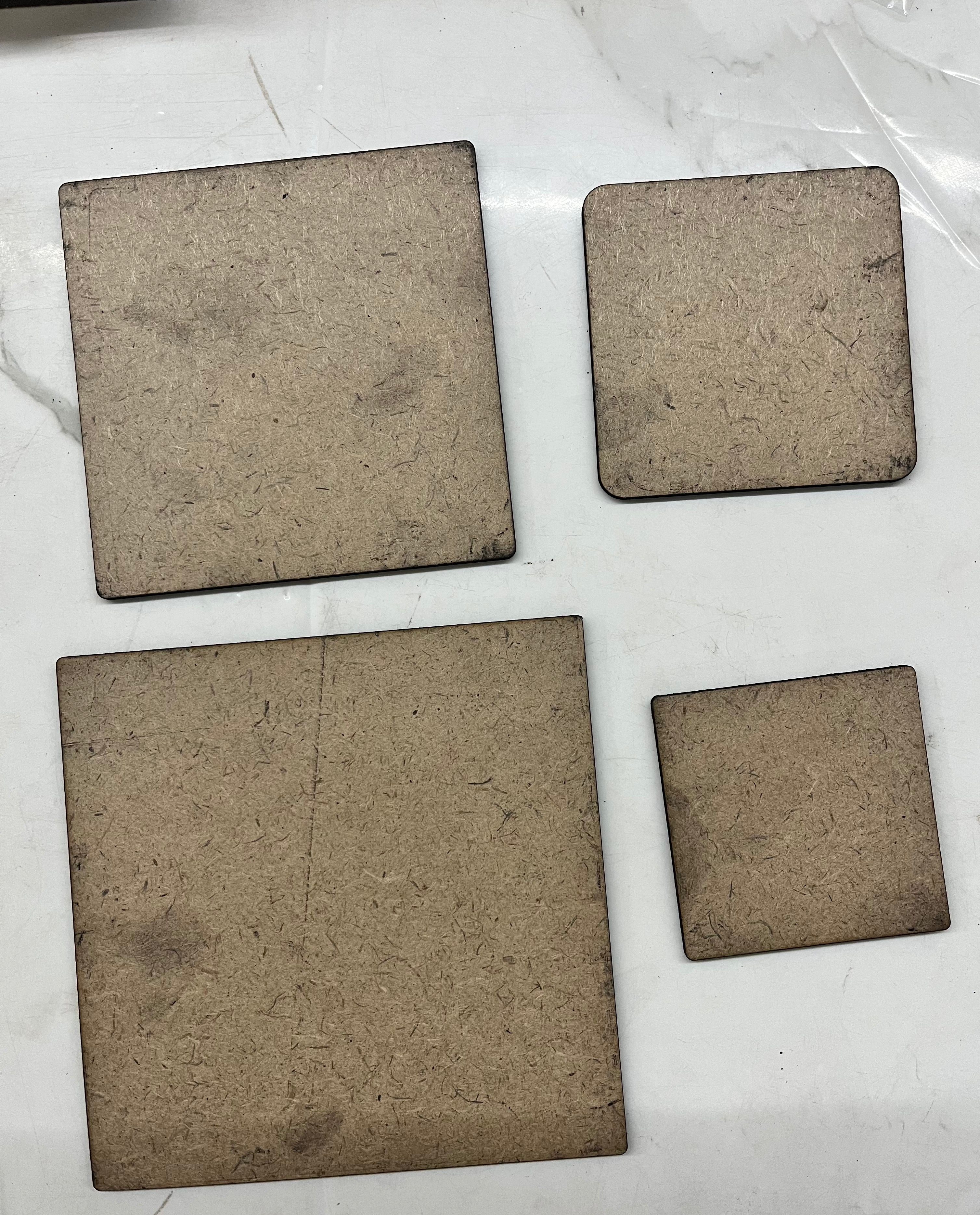 Mdf plain fridge magnet set