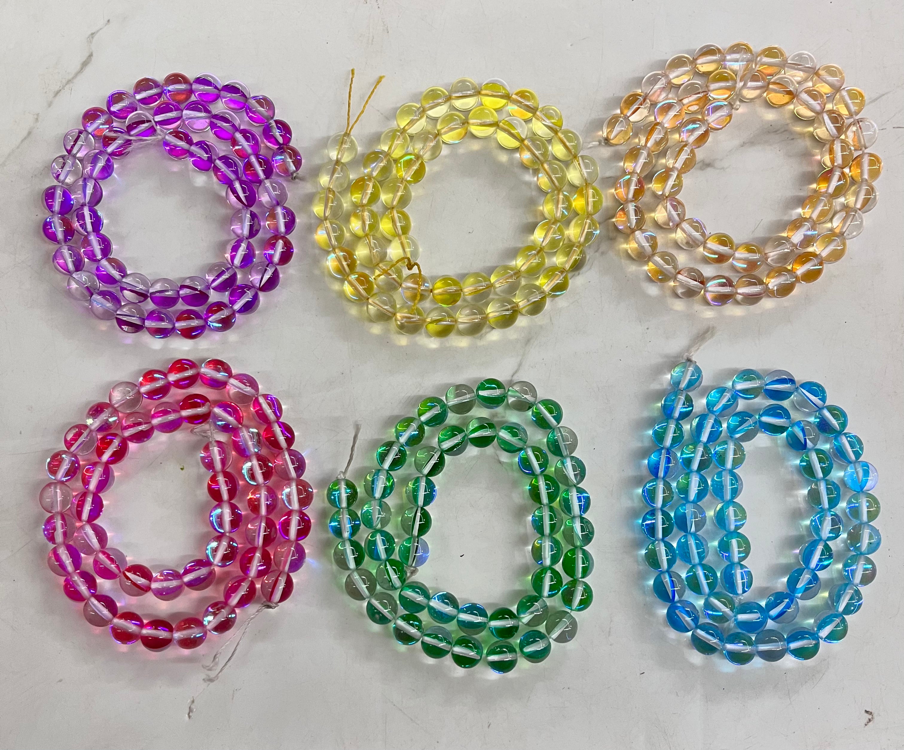 8mm double shining aura beads assorted colours any 3 pack
