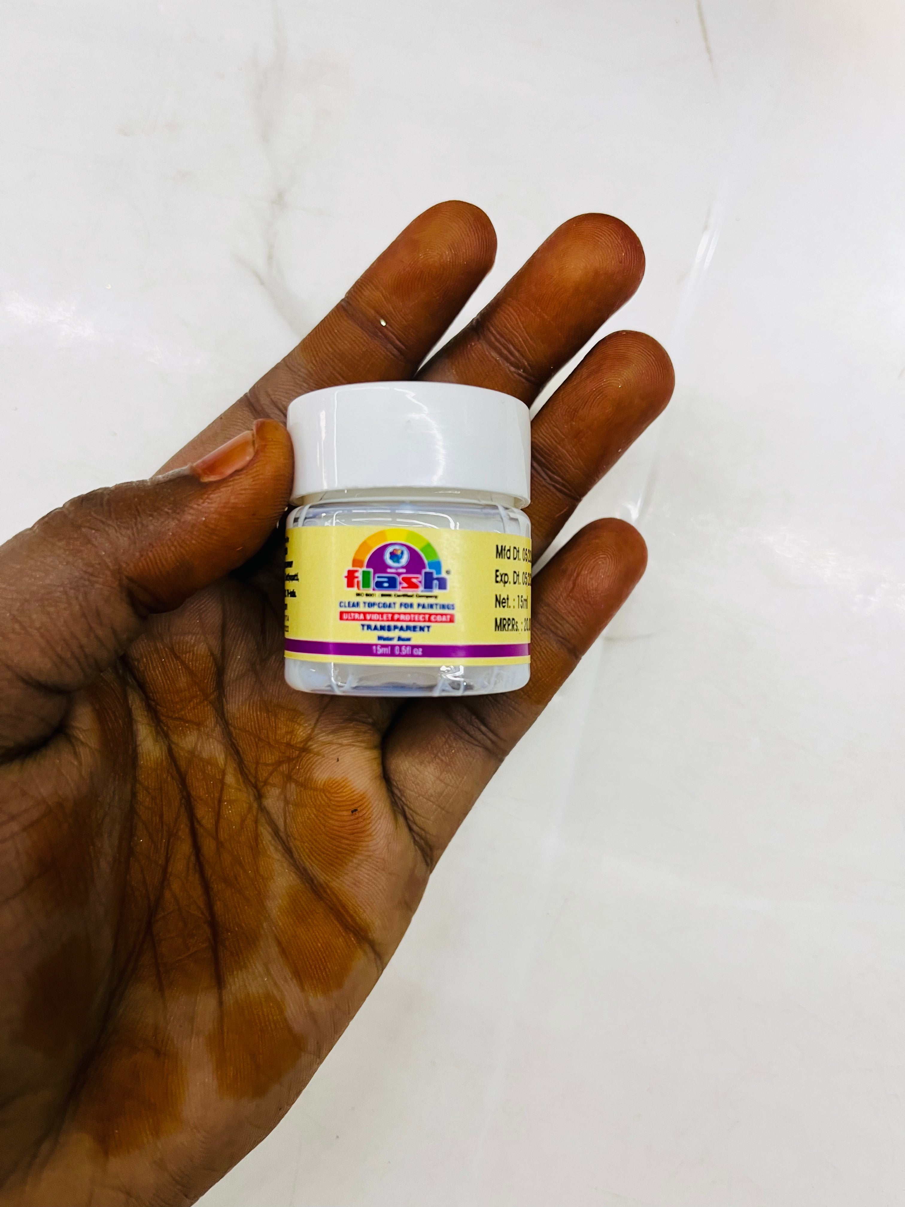 Flash uv Clear topcoat for paintings15ml -1piece