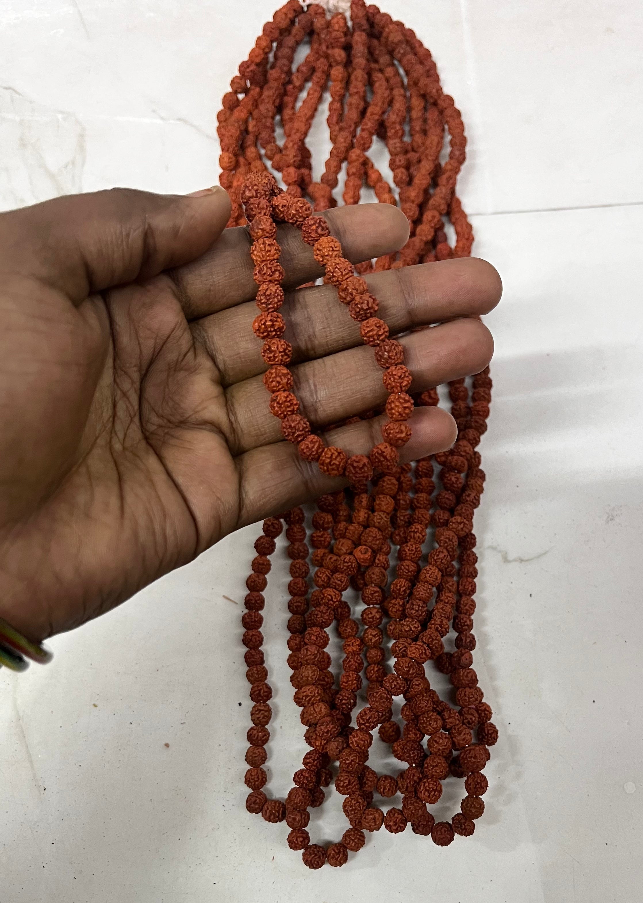 Rudraksha mala wooden beads 72 piece per line